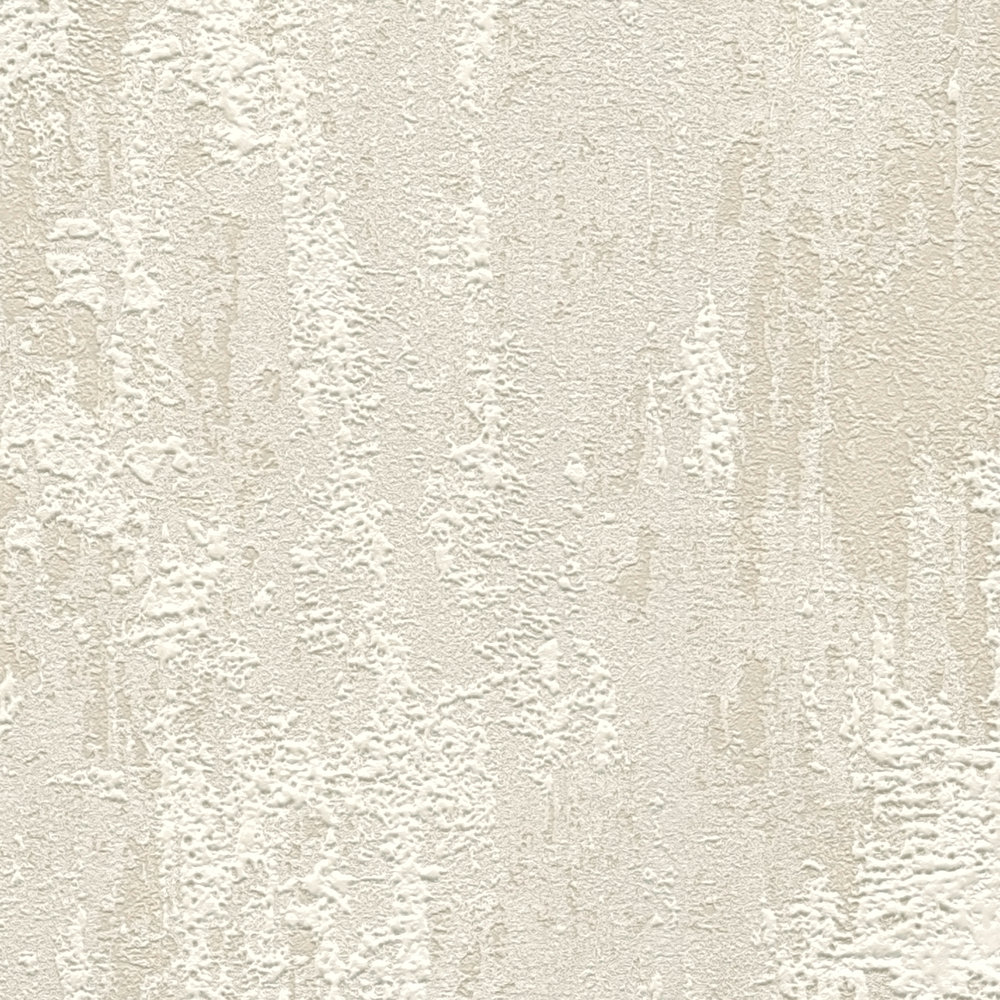             Papel pintado de textura rústica con aspecto de yeso - beige, crema, dorado
        
