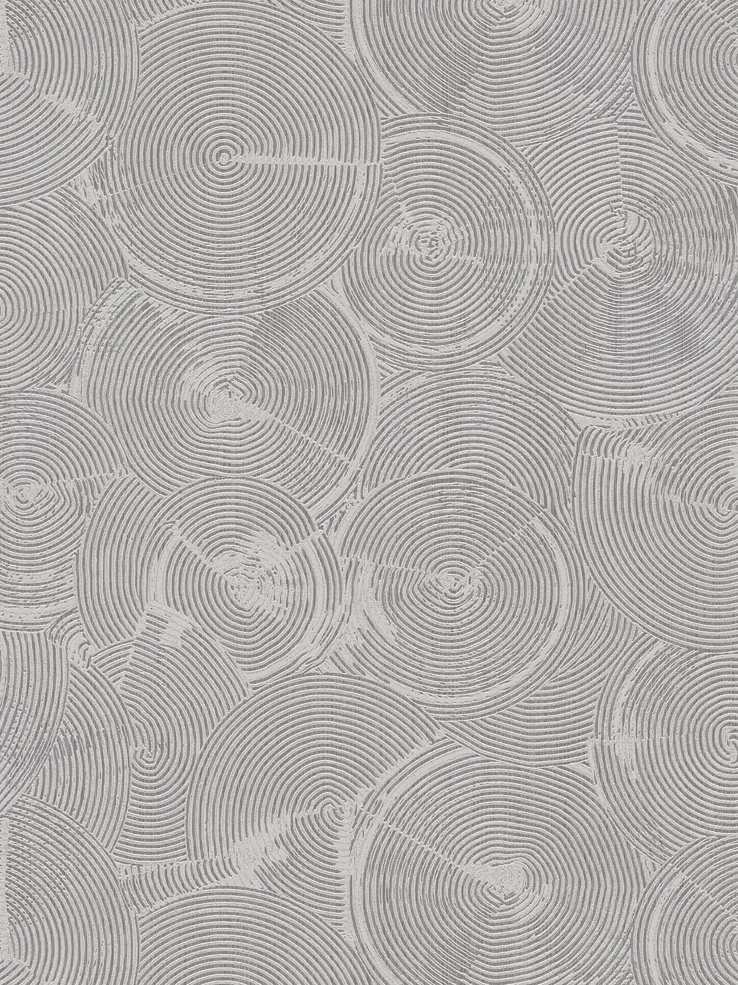 Gipsoptisch behang met zilvermetallic effect - grijs, metallic, wit
