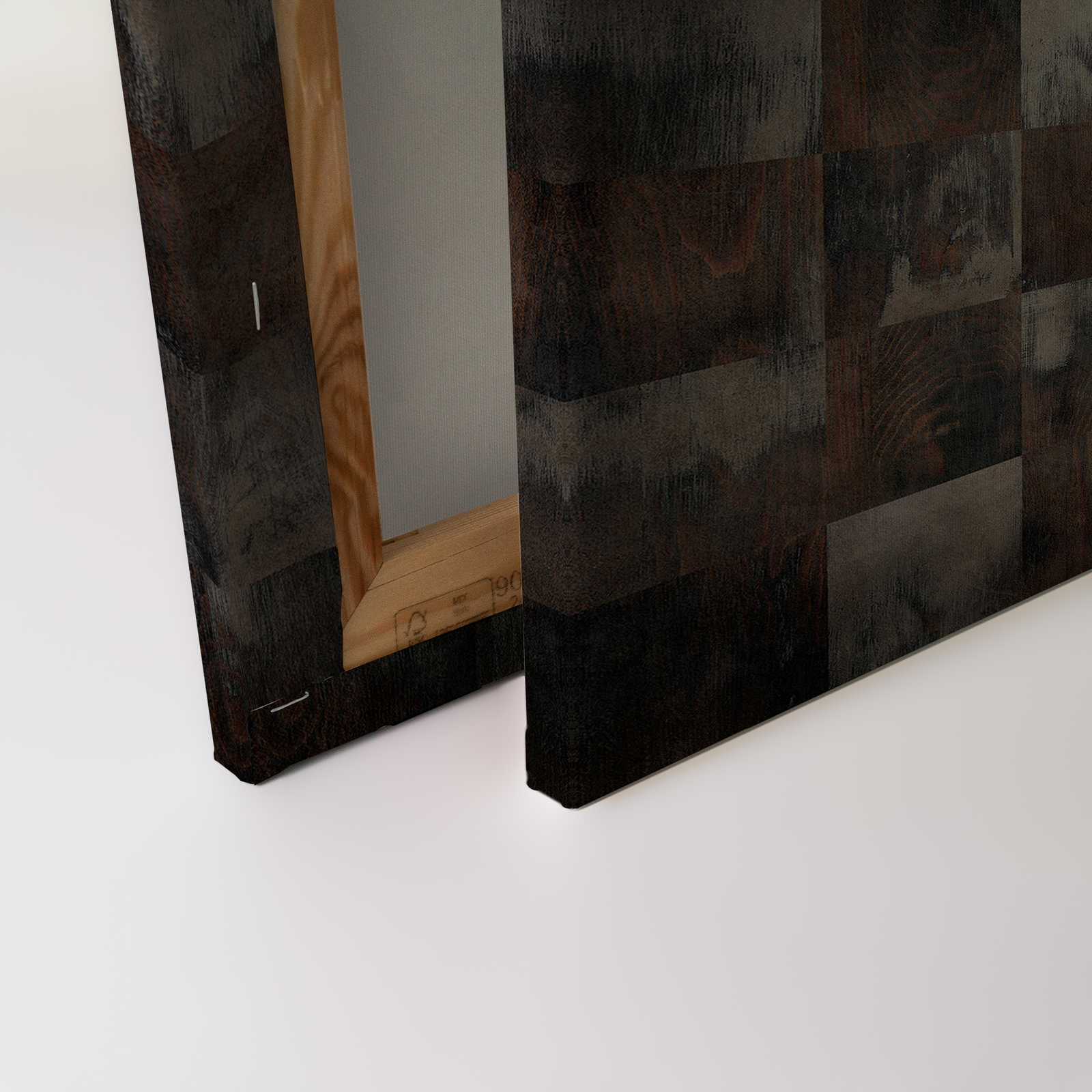             Factory 2 - Toile aspect bois motif échiquier usé - 1,20 m x 0,80 m
        