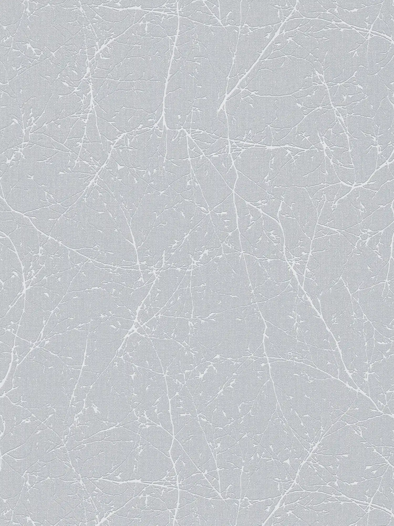         Non-woven wallpaper with branch pattern and light structure - light grey, white
    