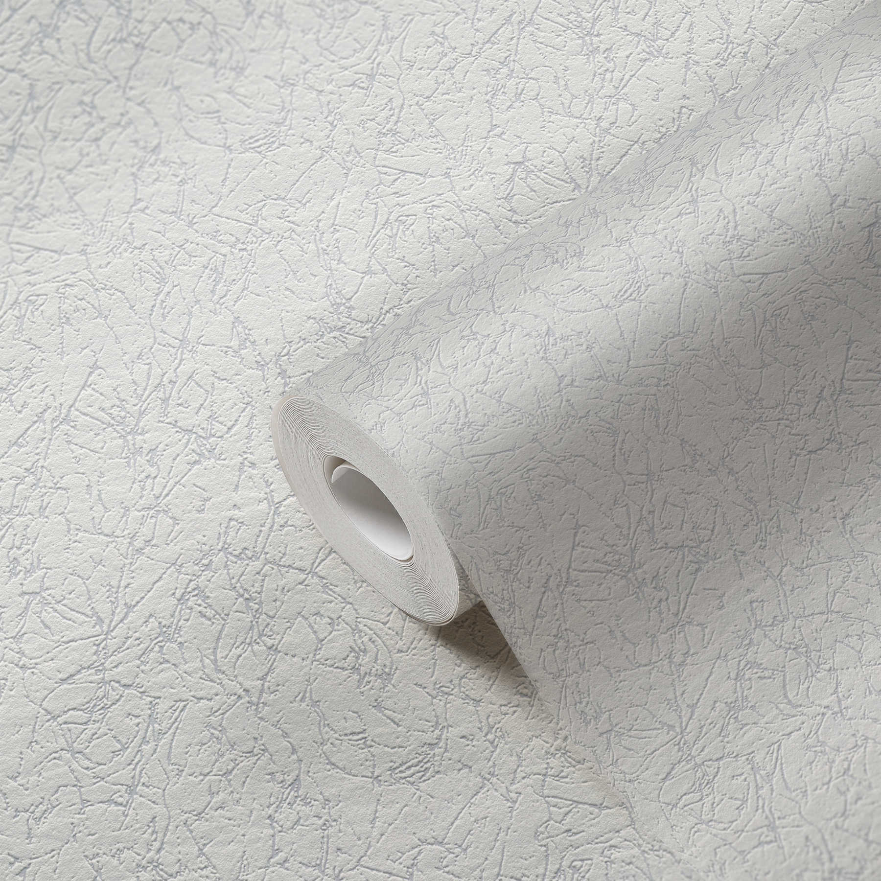             Papier peint uni à motifs structurés de style naturel - blanc
        