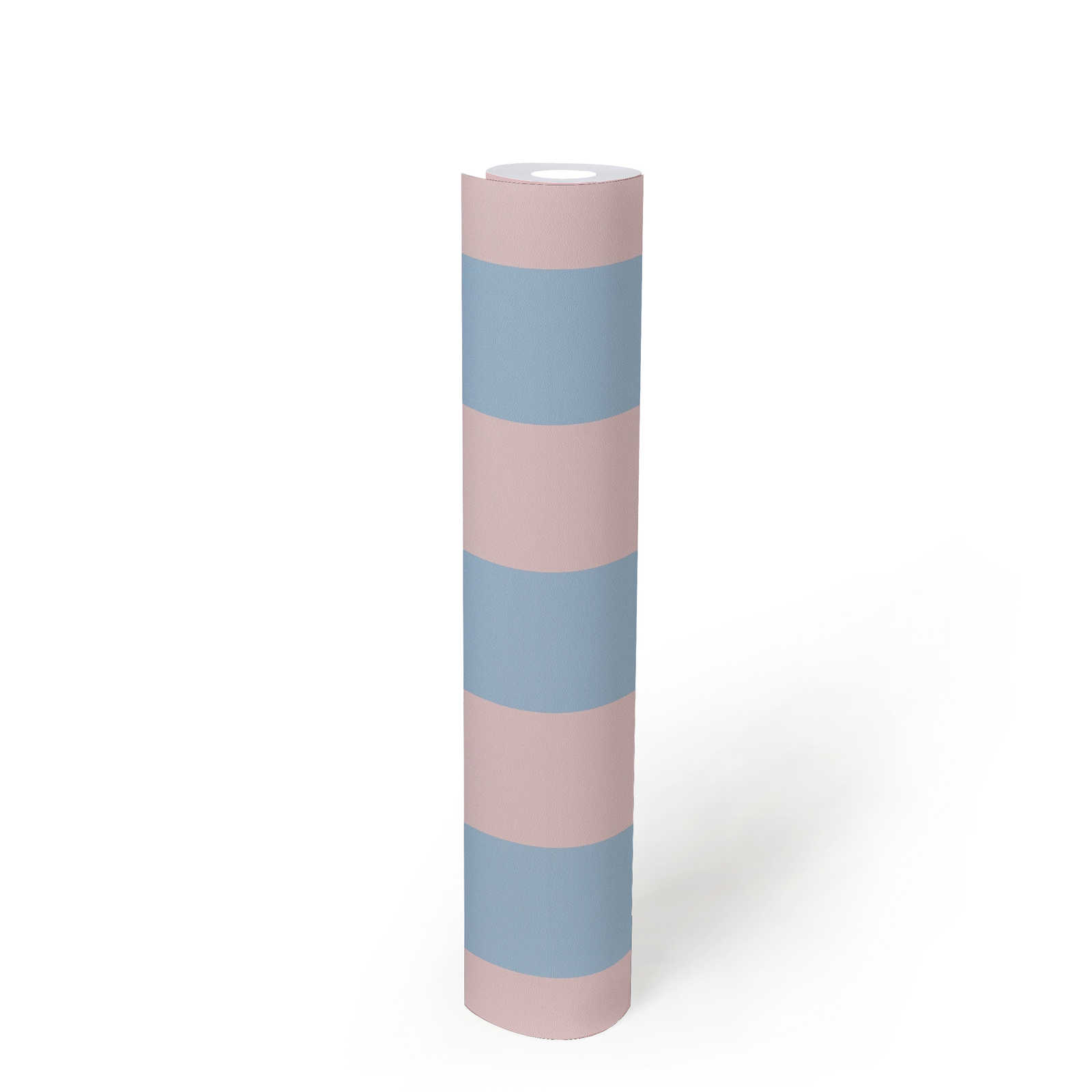             Non-woven wallpaper graphic squares two-tone - blue, pink
        