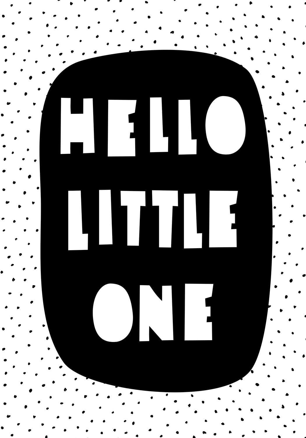             Fotomurali per la camera dei bambini con la scritta "Hello Little One" - Materiali non tessuto liscio e leggermente lucido
        