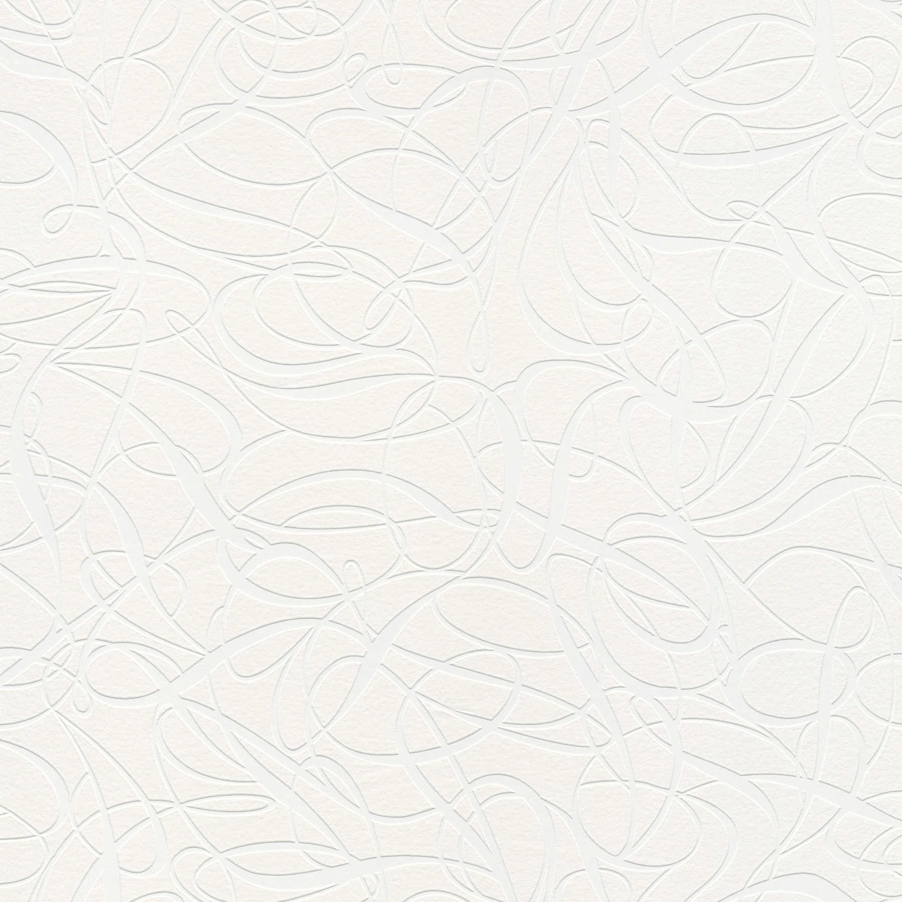 Papel pintado de diseño con patrón de líneas y efecto 3D - pintable, blanco
