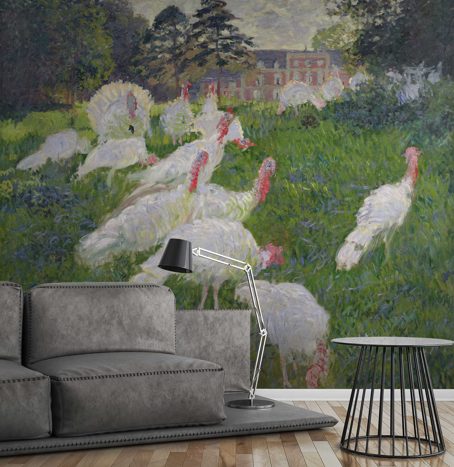             Photo wallpaper "Turkeys in Rottembourg Castle" by Claude Monet
        