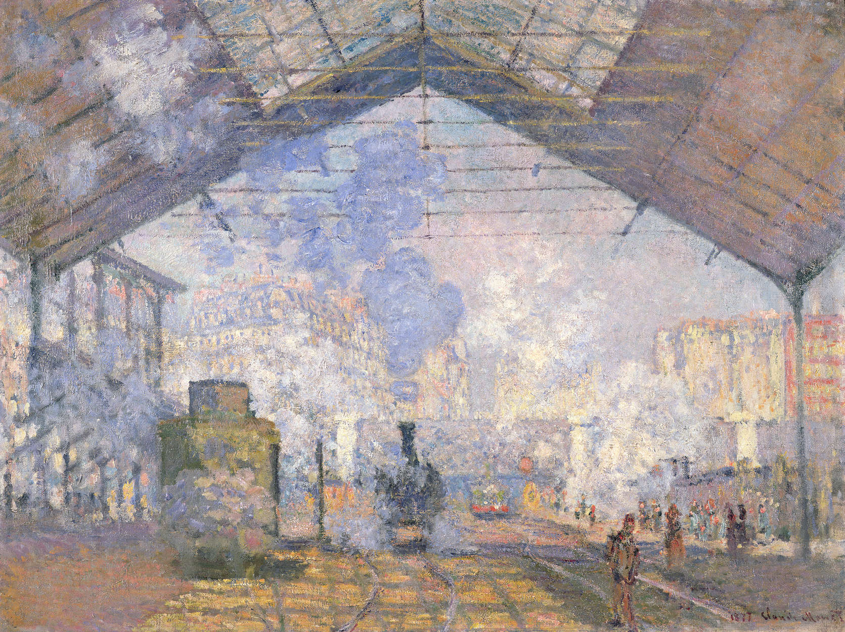             Papier peint panoramique "Gare St. Lazare" de Claude Monet
        