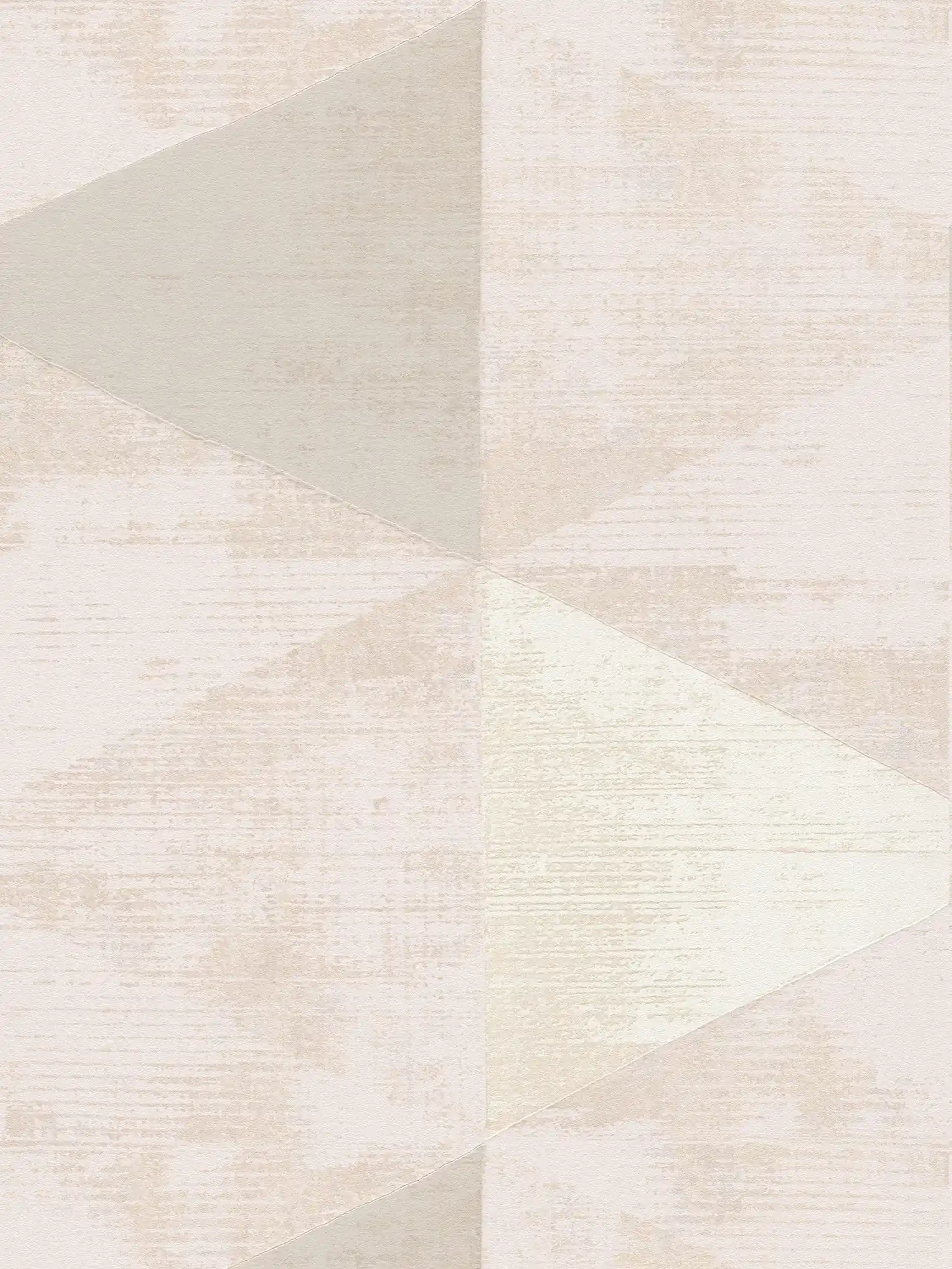 Non-woven wallpaper facets pattern with metallic accent - metallic, beige, cream
