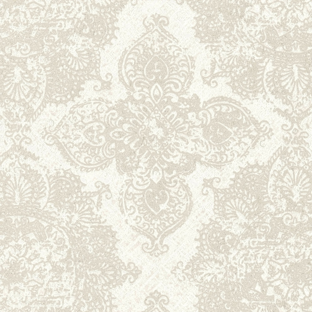             Bohemian wallpaper with detailed design - beige, grey
        