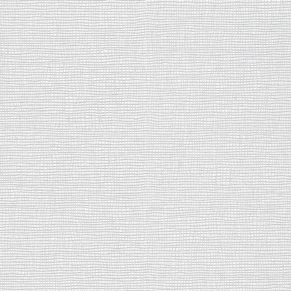             Neutraal vliesbehang wit met textielstructuurpatroon
        