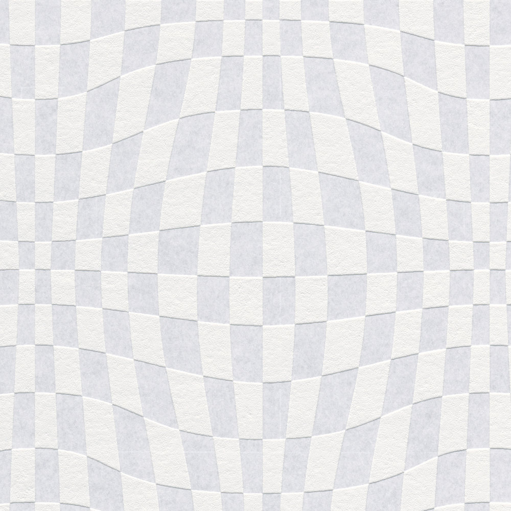             Carta da parati grafica con ottica 3D in stile retrò - bianco
        