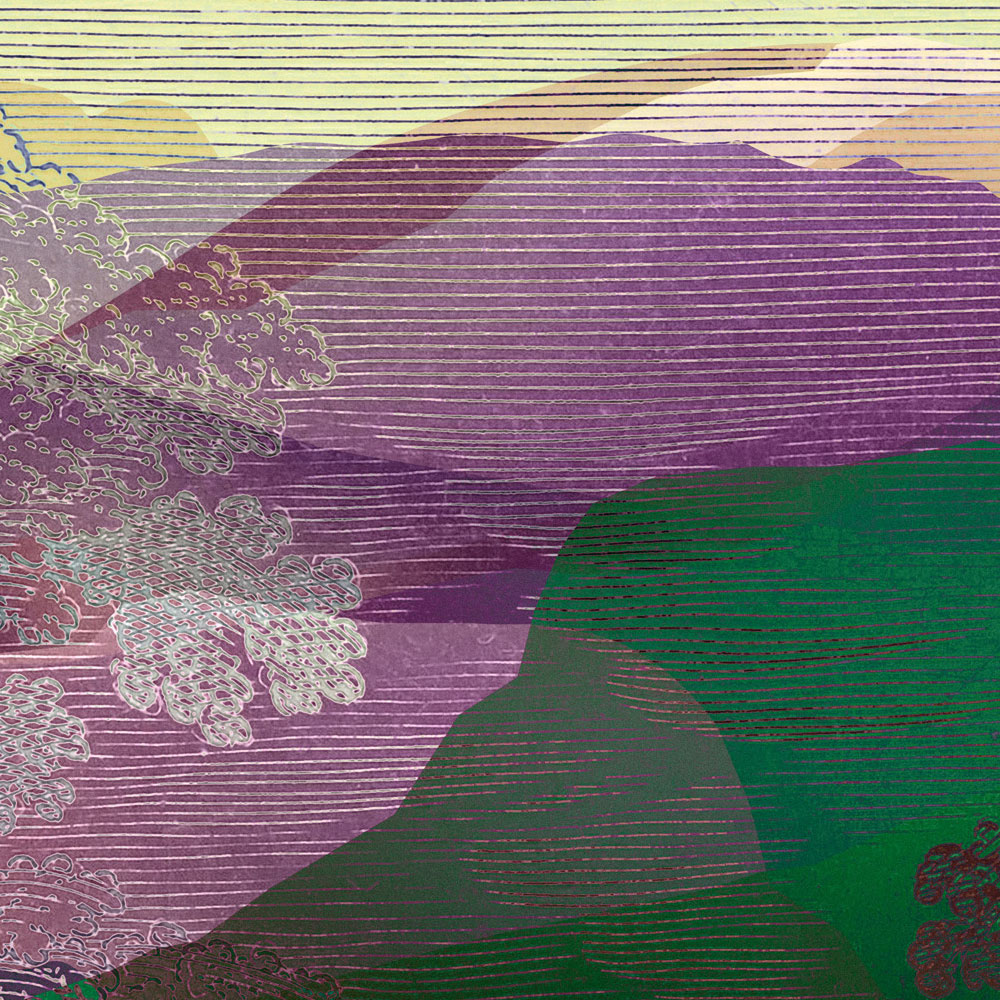             Hidden Valley 1 - Papier peint Vintage meets Modern Paysage de montagne
        