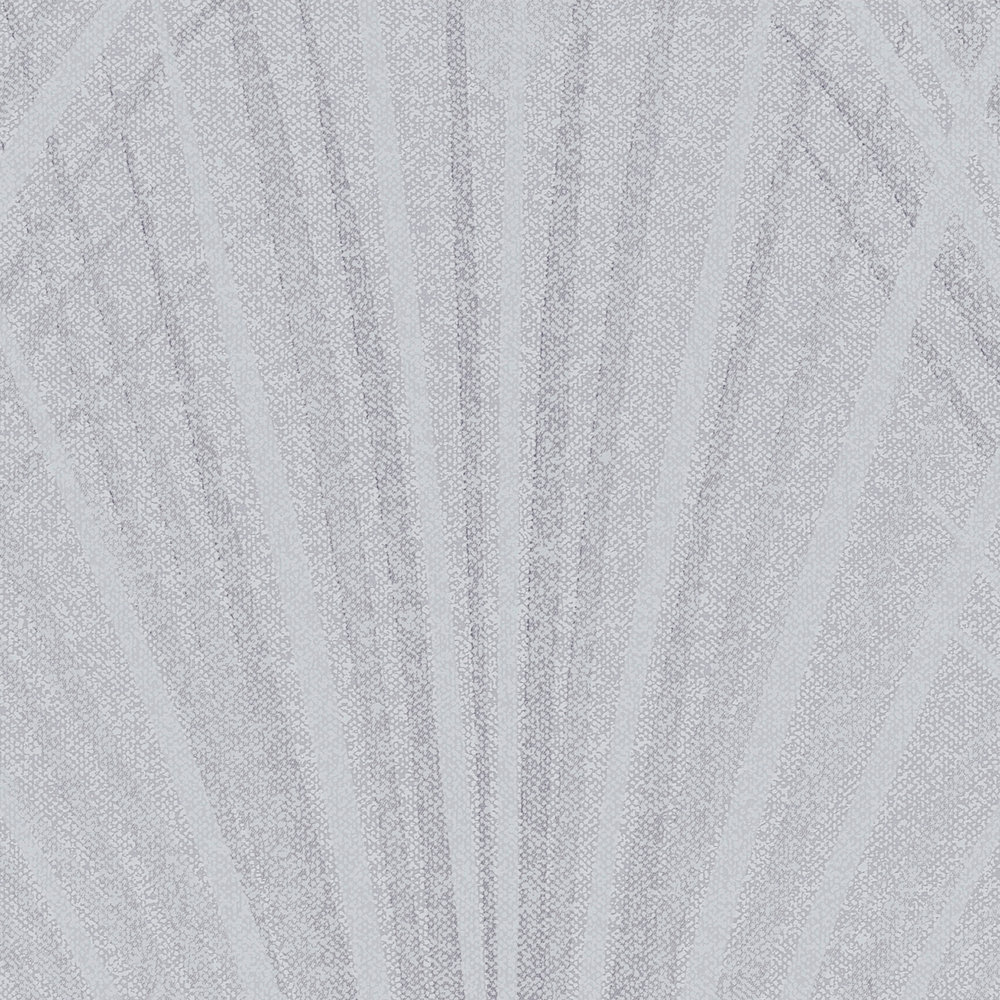             Vliesbehang varenbladpatroon abstract - blauw, grijs
        
