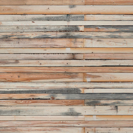 Planches de bois usées par les intempéries - Papier peint panoramique au look usé pour mettre en valeur votre mur
