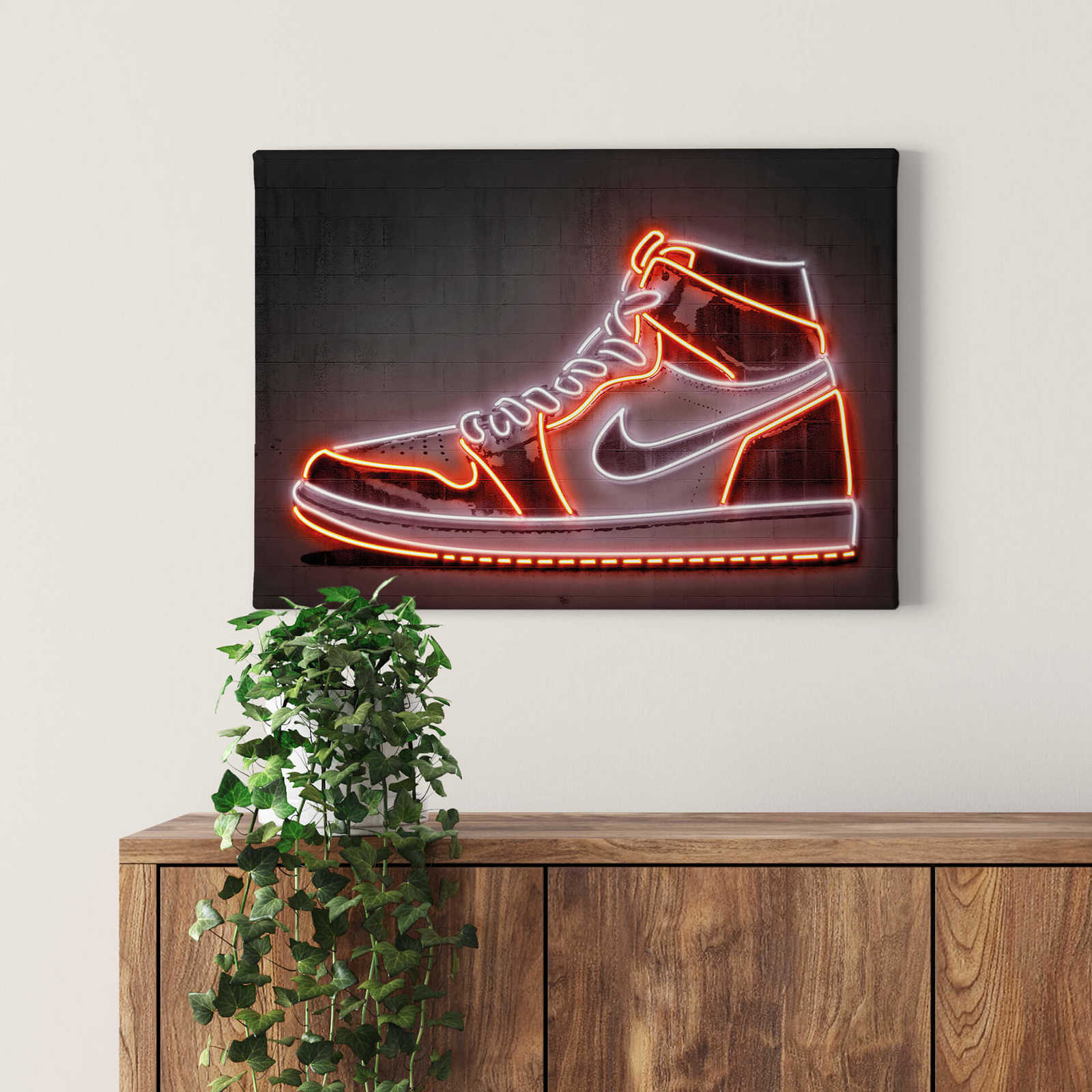             Canvas print neon sign "Sneaker" by Mielu
        