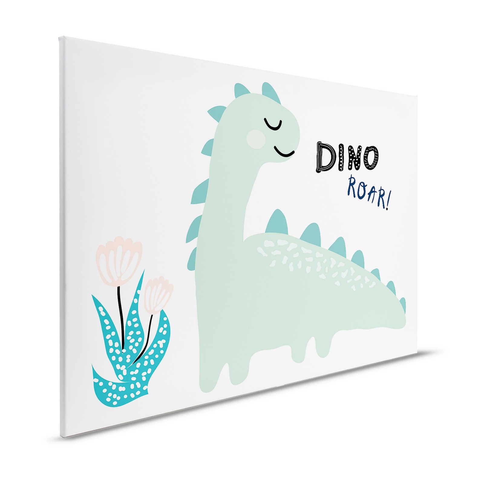 Toile avec dinosaure peint - 120 cm x 80 cm
