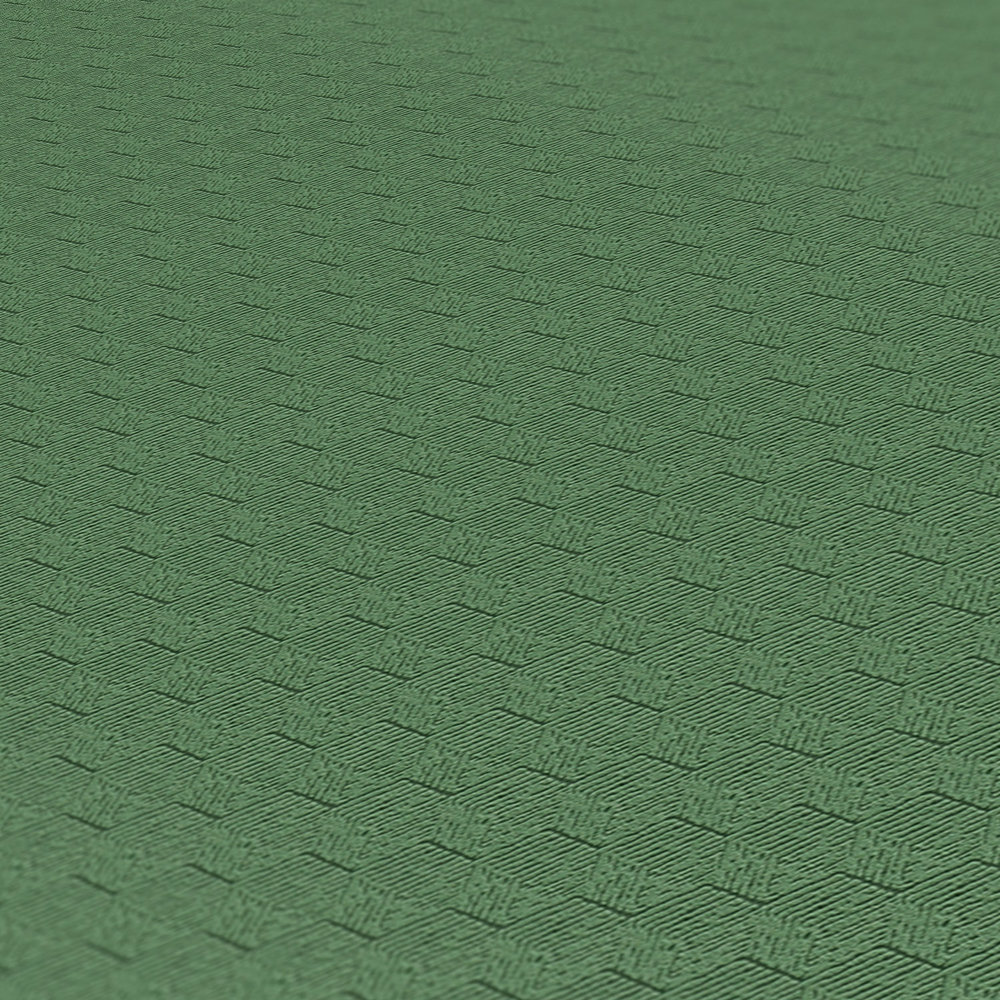             behang effen, structuur met zigzagmotief - groen
        