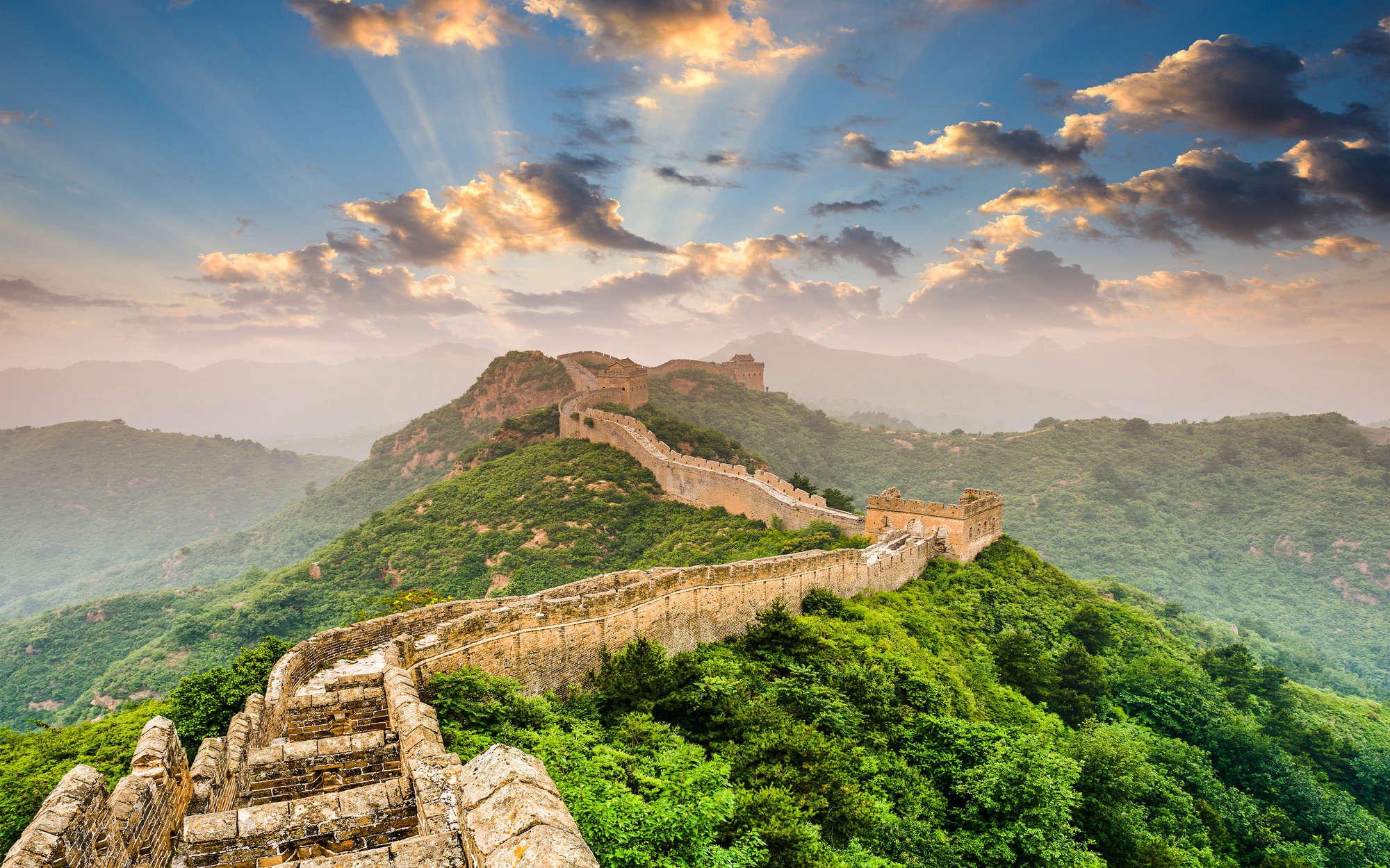             Fotomurali Muraglia cinese sotto il sole - Pile liscio premium
        