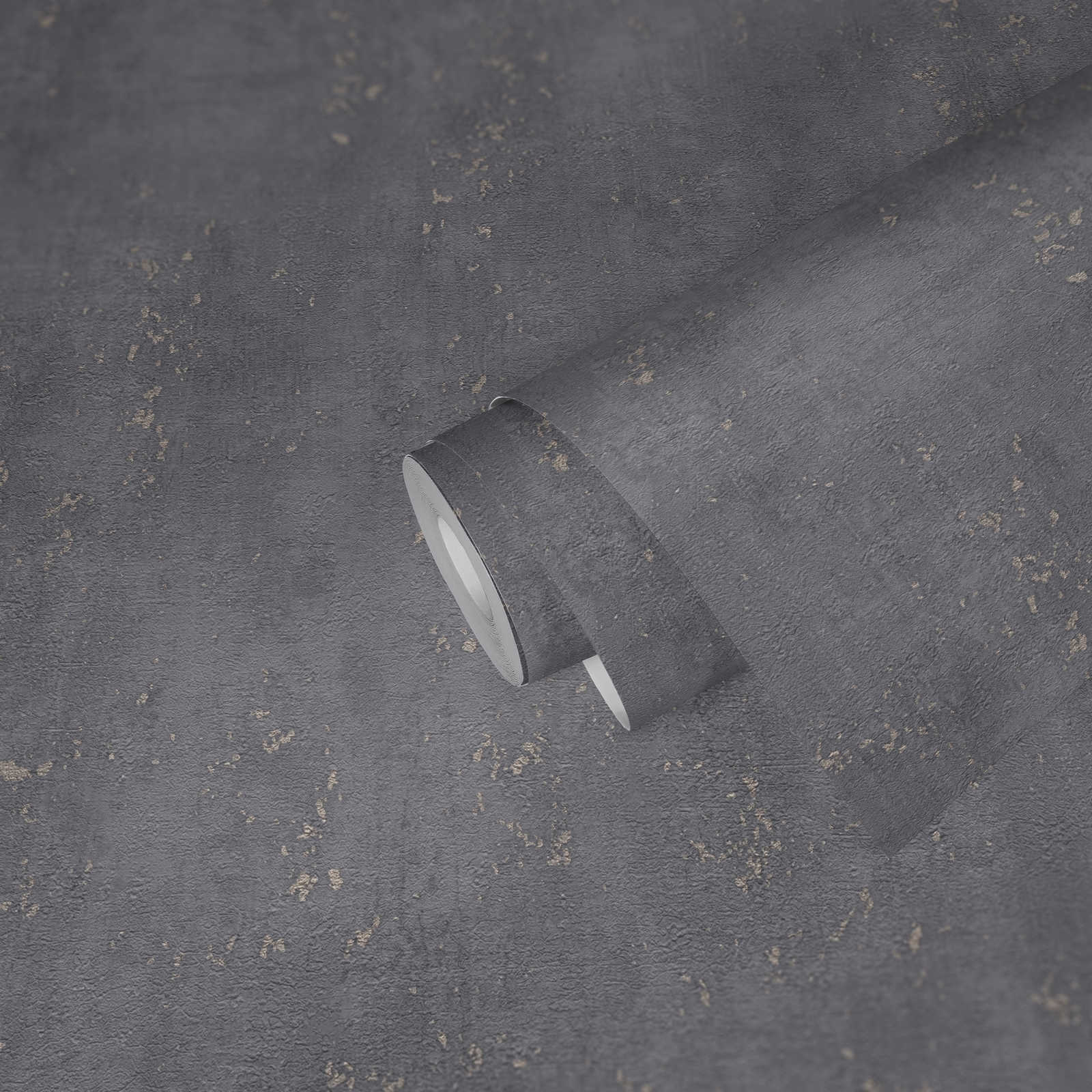             papel pintado texturizado aspecto de yeso gris con acento metálico - gris
        