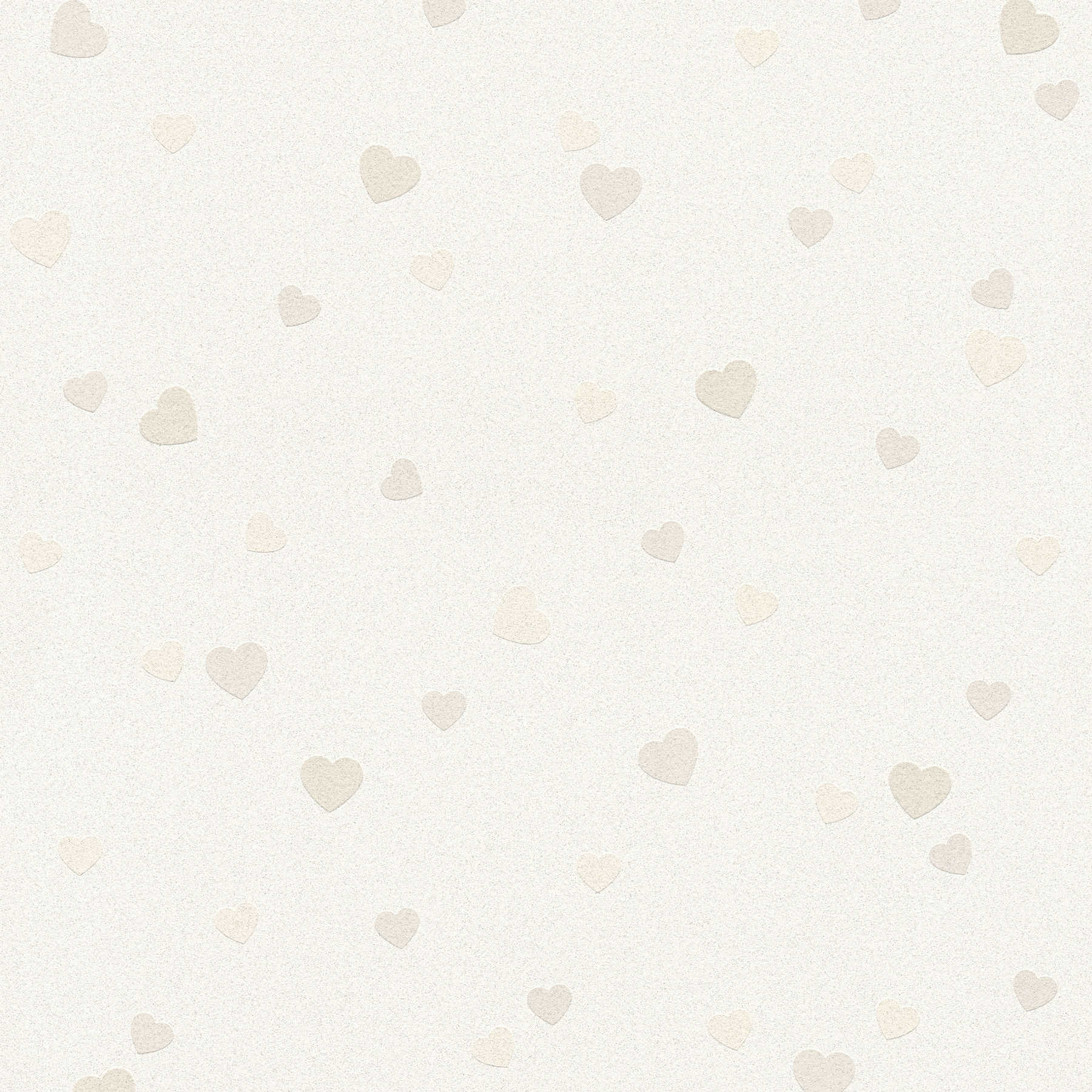         Wallpaper with hearts & gold glitter for Nursery - Beige, Cream
    