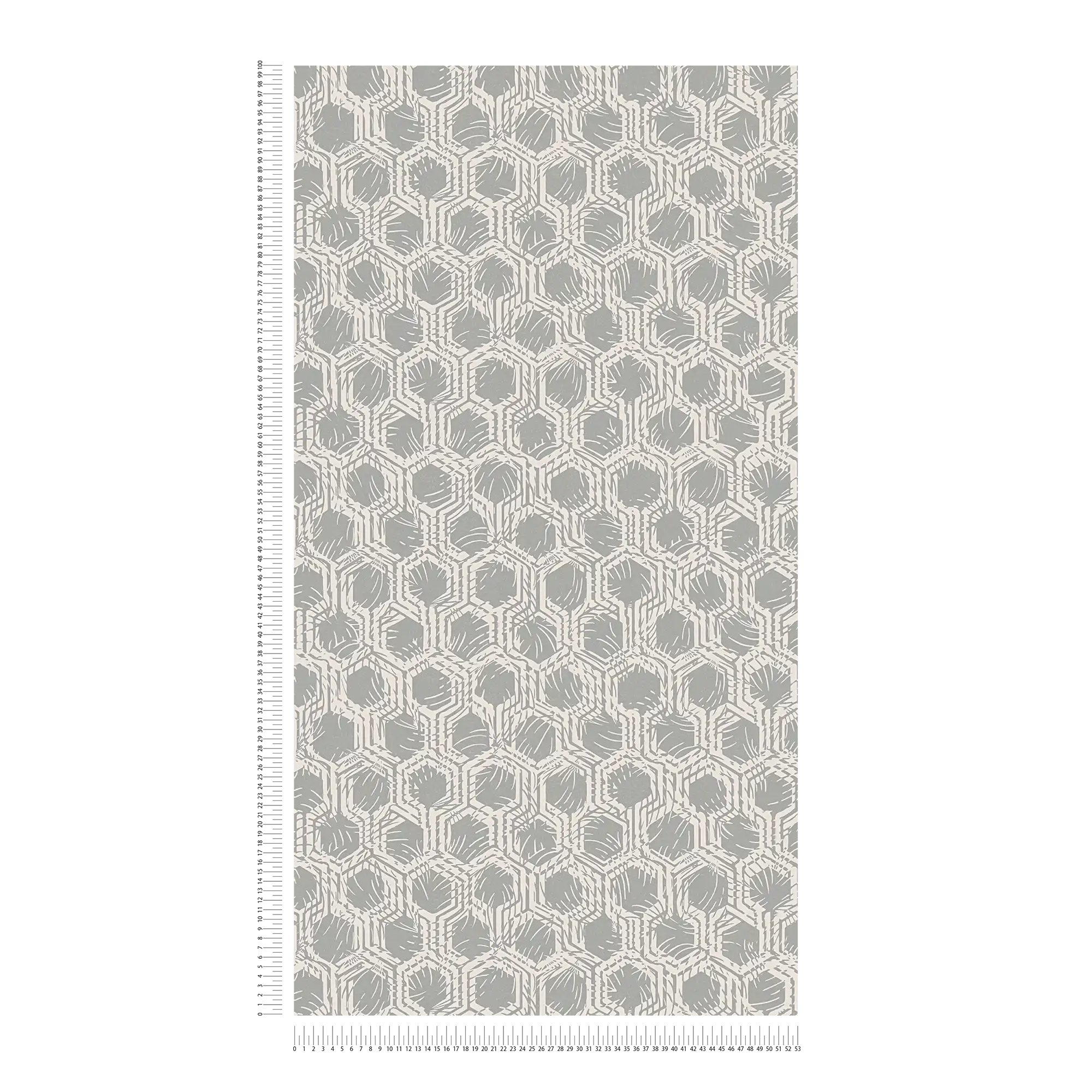             Geometric pattern wallpaper with metallic colours - beige, metallic
        