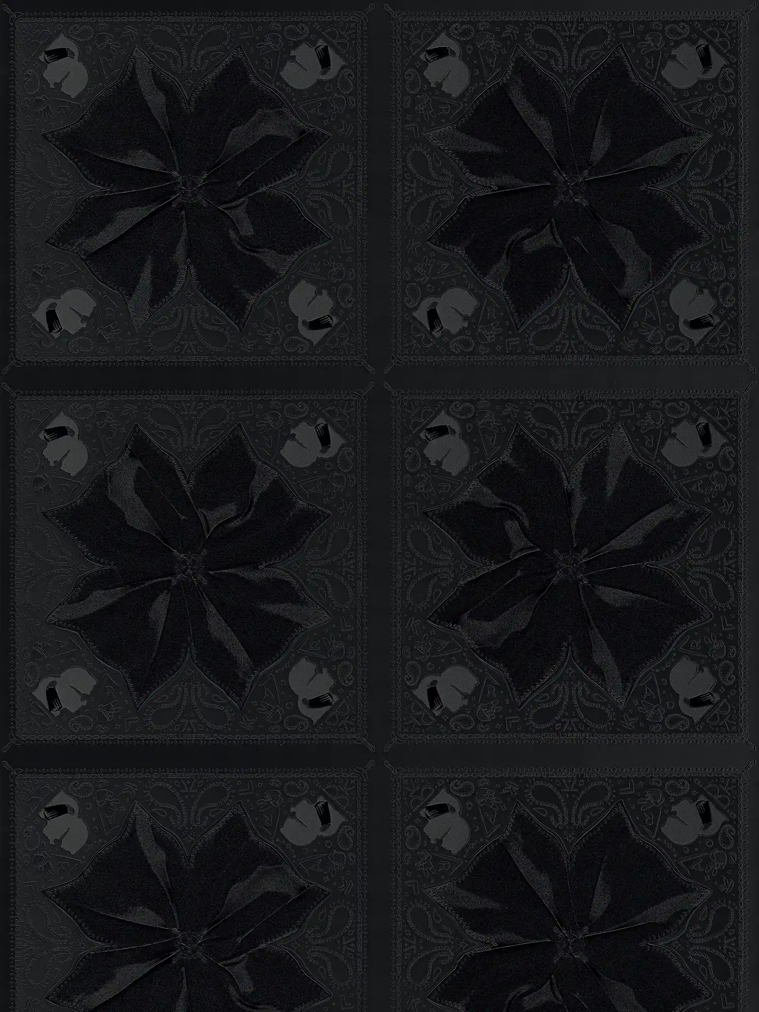 Papier peint Karl LAGERFELD motif cravate - noir
