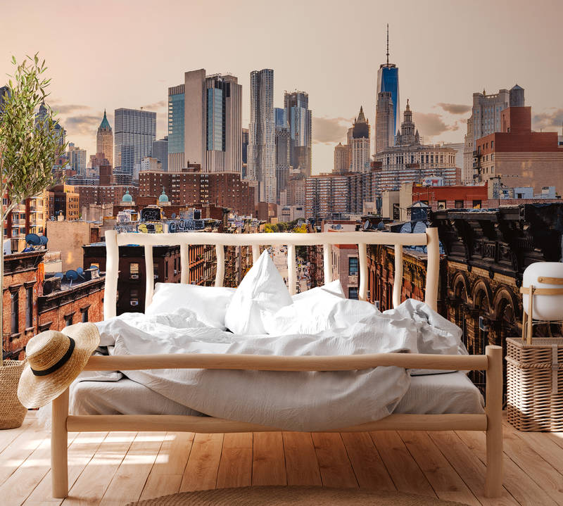             Skyline papier peint New York - marron, gris, beige
        