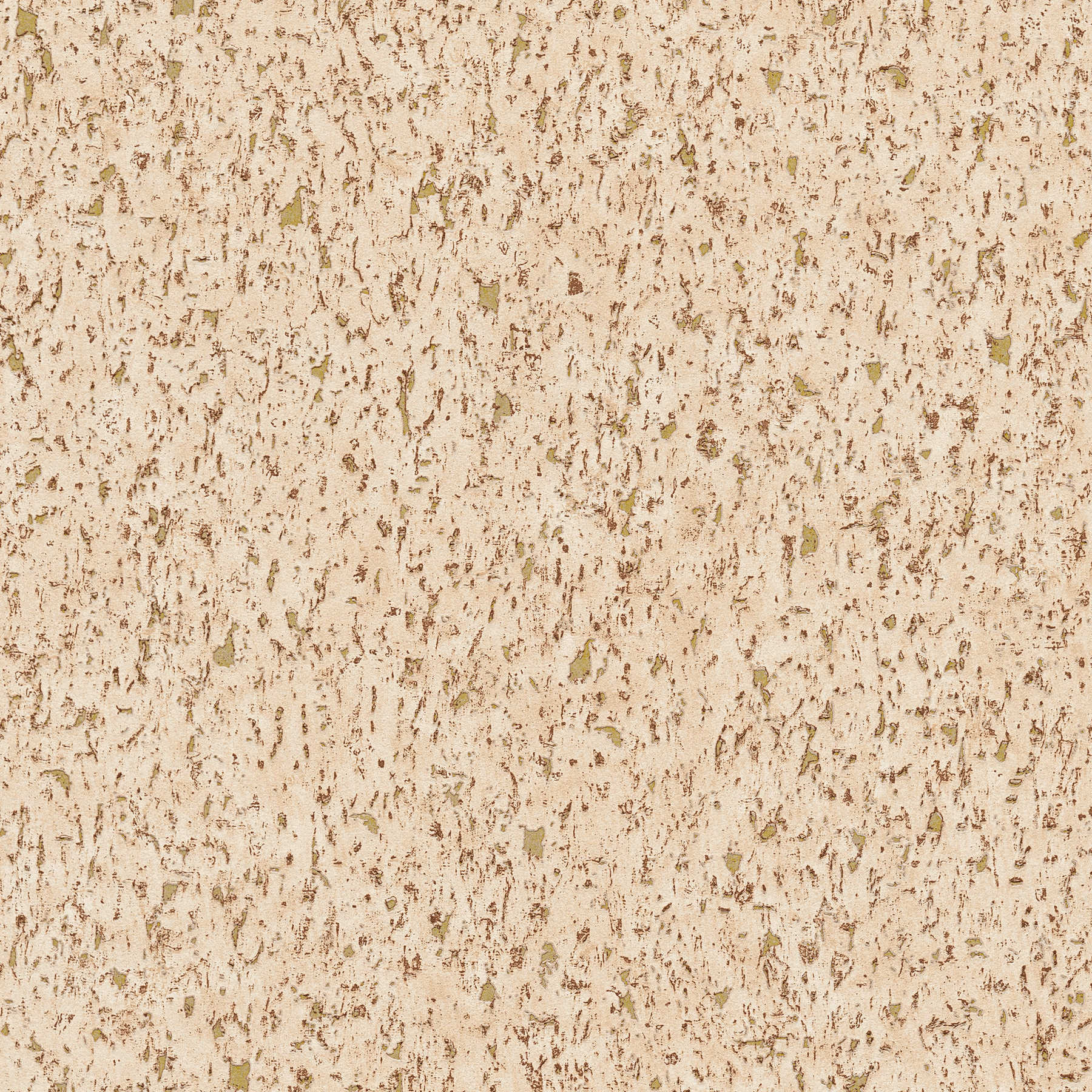 Wallpaper cork structure with metallic accent - brown, cream, gold
