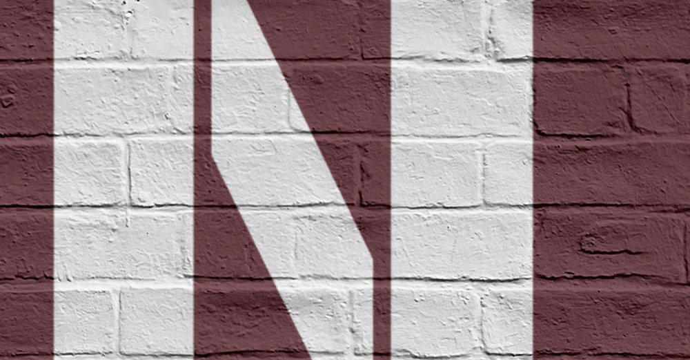             Bericht 3 - Rode bakstenen muur met motiverende slogan - Grijs, Rood | Textuurvlies
        