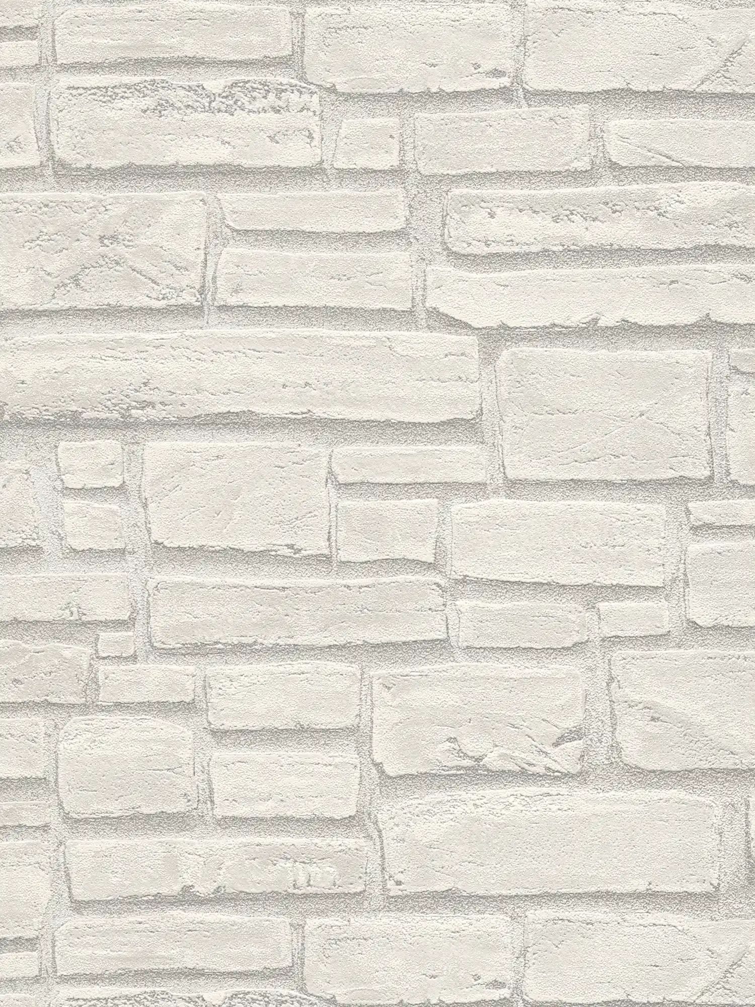 Masonry wallpaper with light grey stones - white, grey
