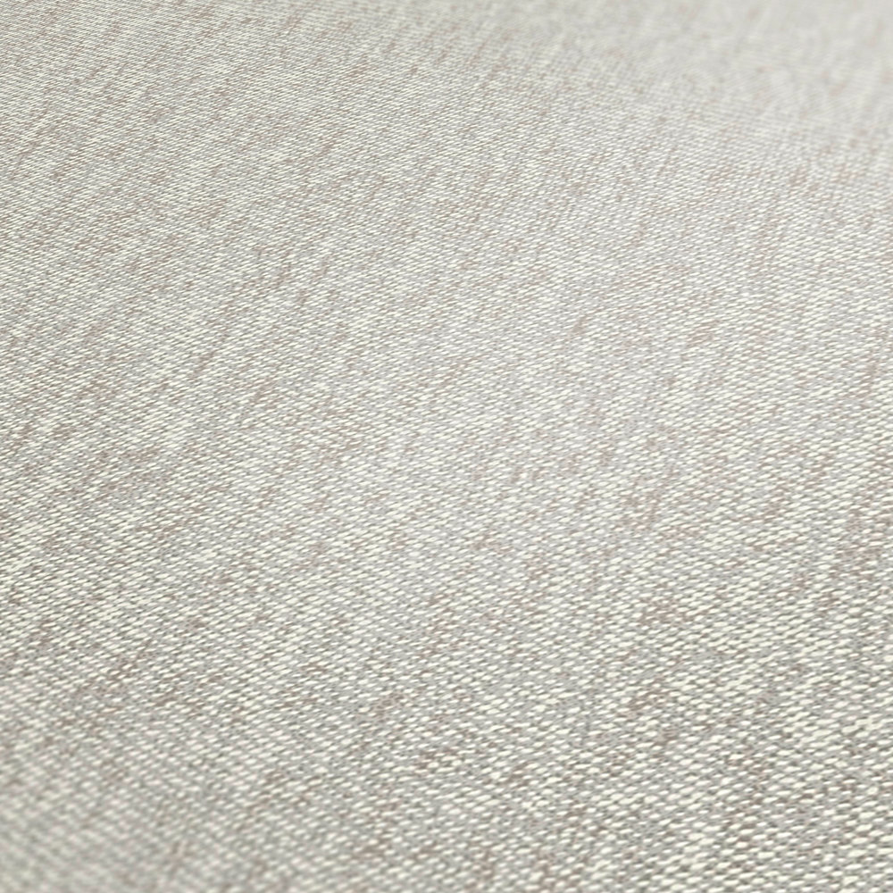             Vintage wallpaper light grey with textile pattern - grey, beige
        