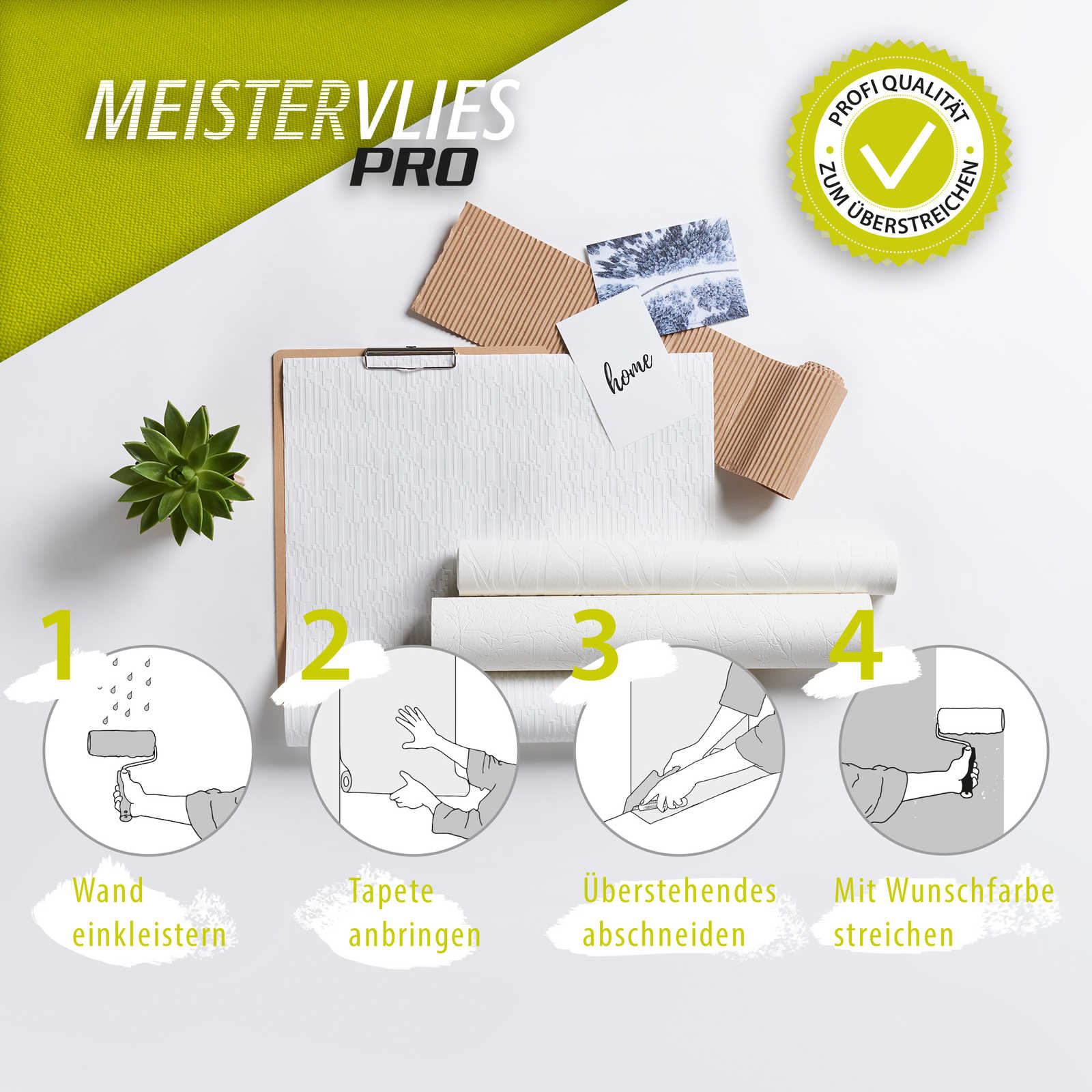             Meistervlies wallpaper with flat structure pattern - white
        