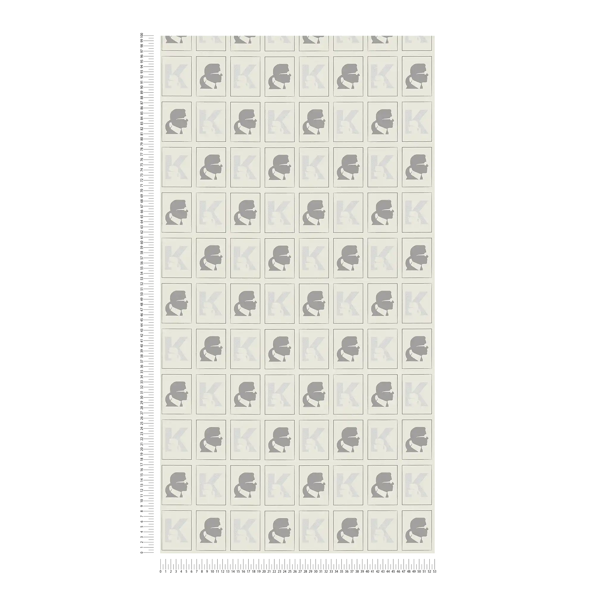             Papel pintado de tejido no tejido Karl LAGERFELD con diseño de perfiles - gris, negro
        