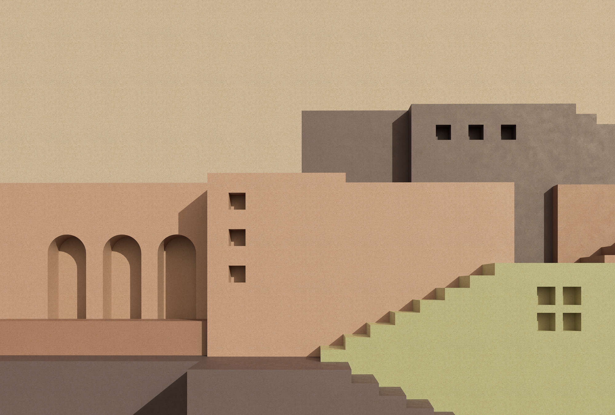             Tanger 2 - papier peint architecture dessert design abstrait
        