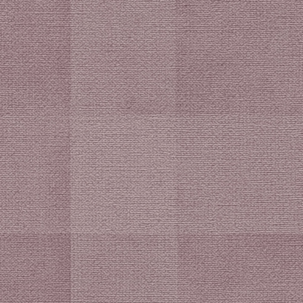             Papel pintado a cuadros con aspecto de lino sin PVC - Violeta
        