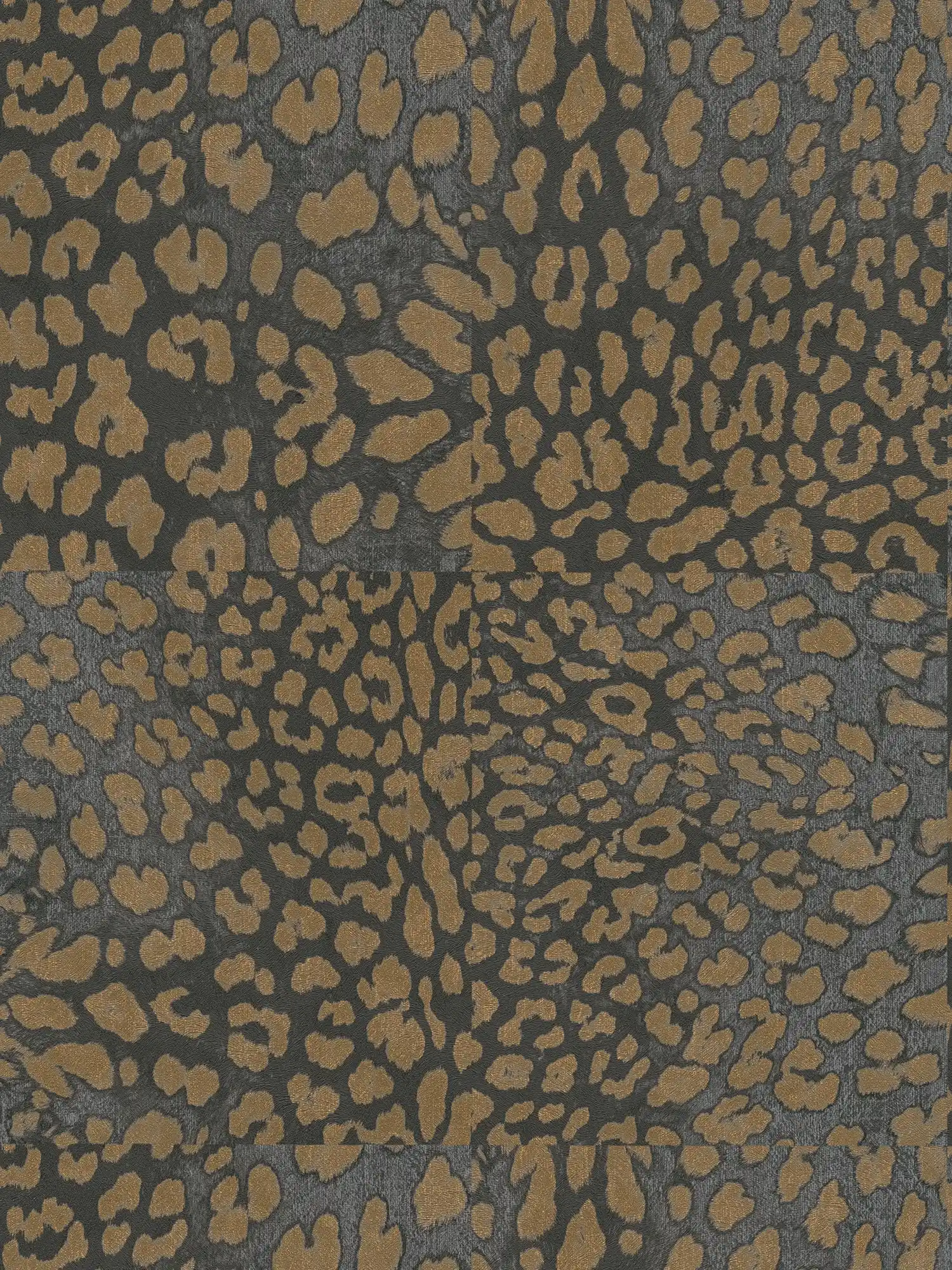 Animal print wallpaper with metallic pattern - grey, gold

