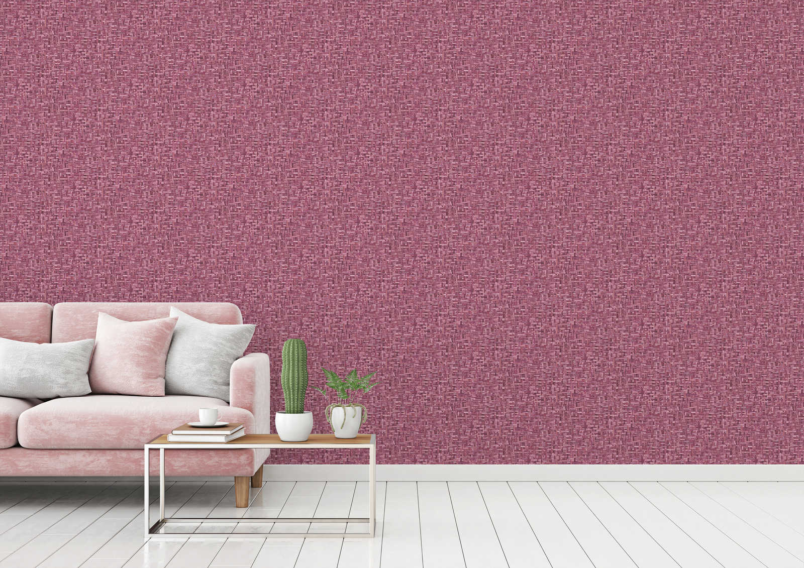             Non-woven wallpaper purple with braid pattern & texture design - pink, red
        