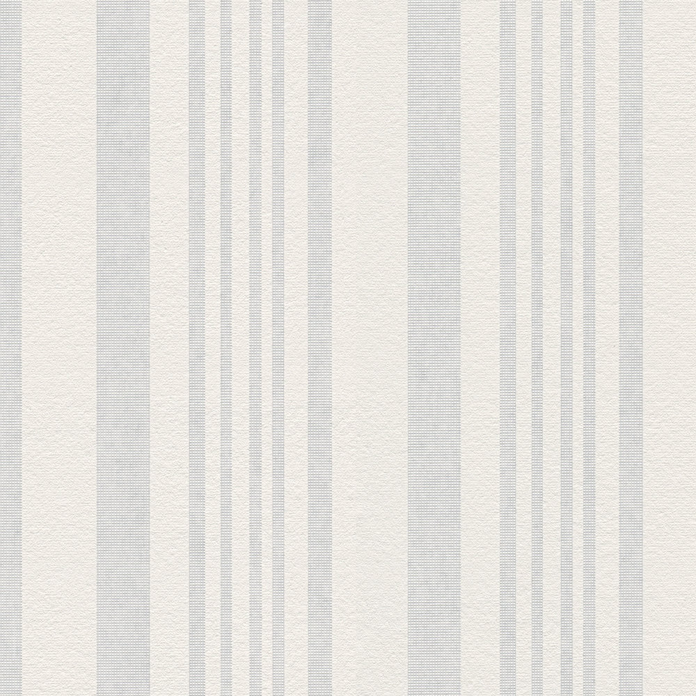             Paintable non-woven wallpaper with line pattern & texture effect - white
        