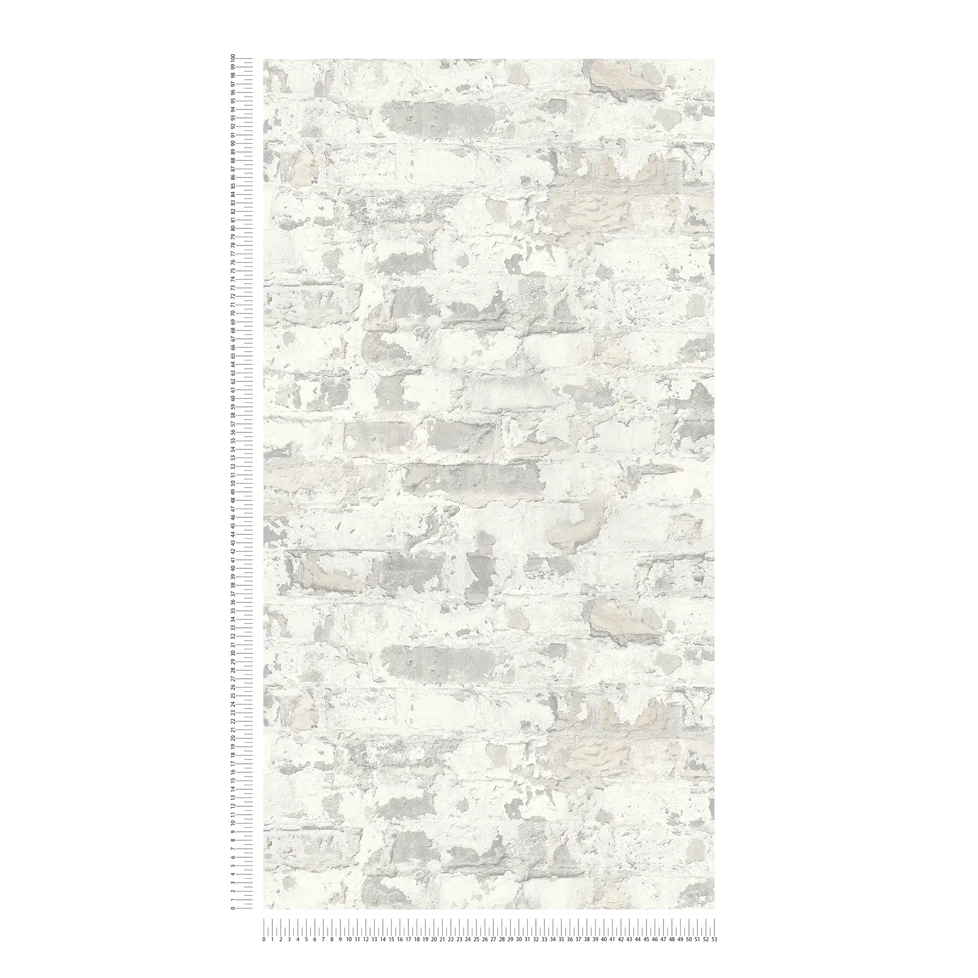            Baksteenbehang in landelijke stijl - grijs, wit
        