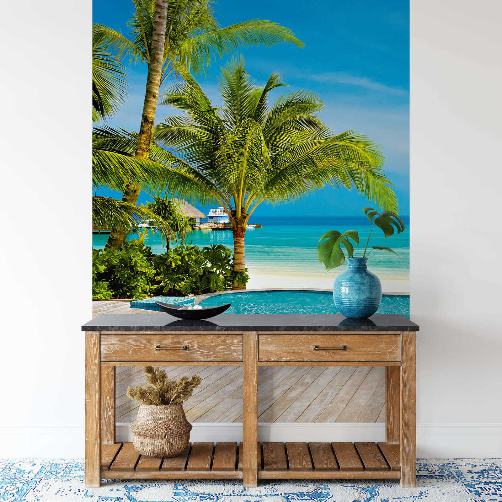             Papel pintado Wellness Playa y Piscina en formato vertical
        
