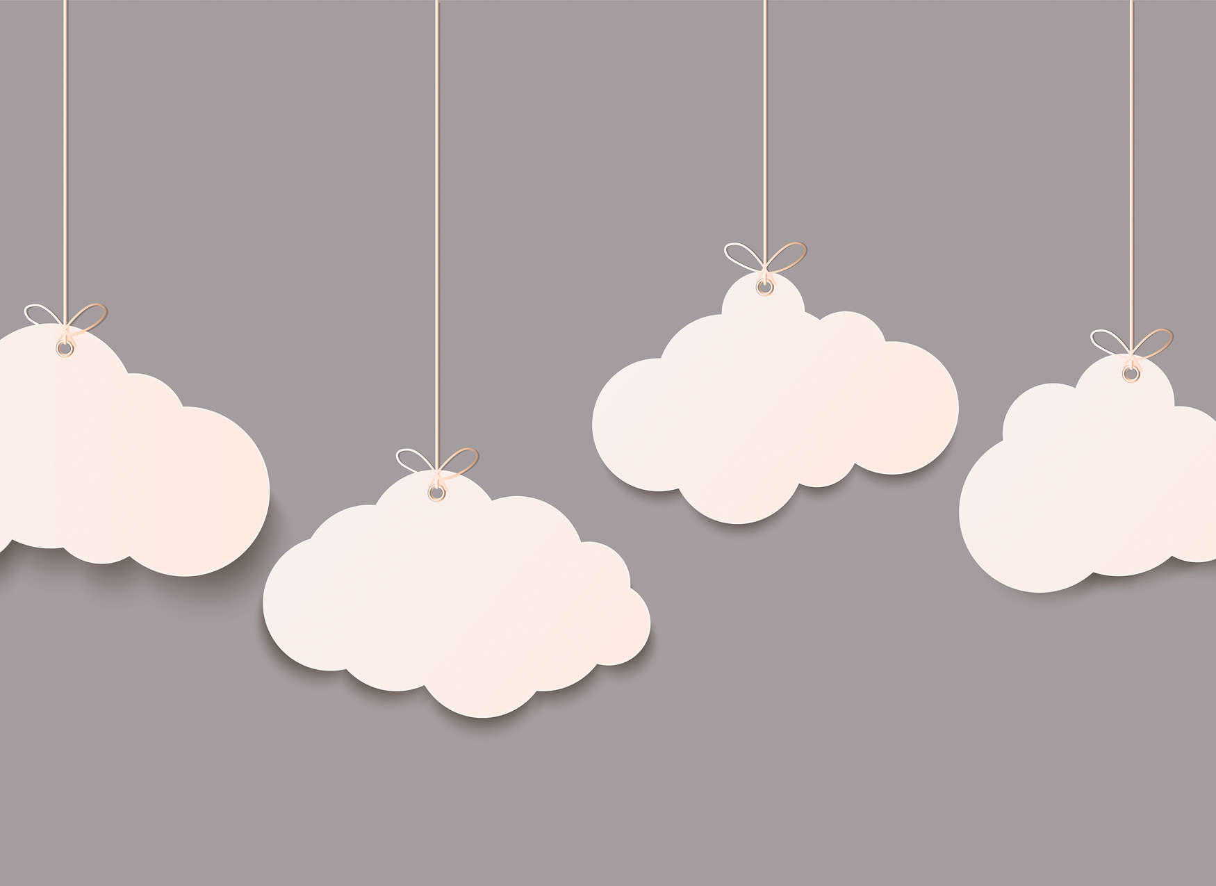             Kinderkamer Clouds Onderlaag behang - Grijs, Wit
        