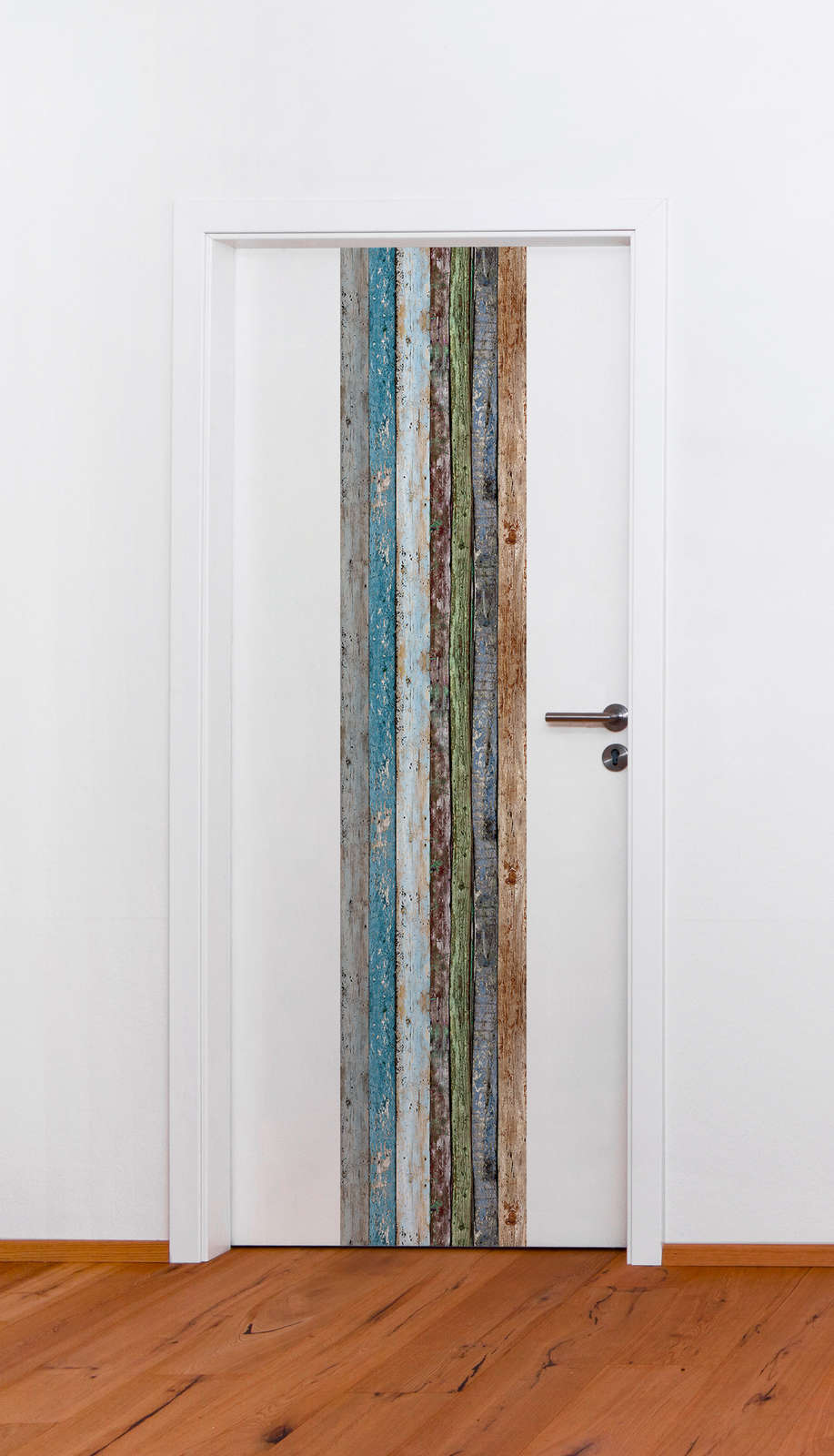             Wood look wallpaper rustic shabby chic style - Colorful
        