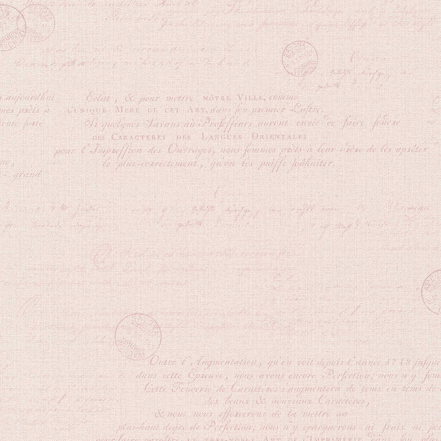         Pattern wallpaper non-woven with vintage country house design - pink
    