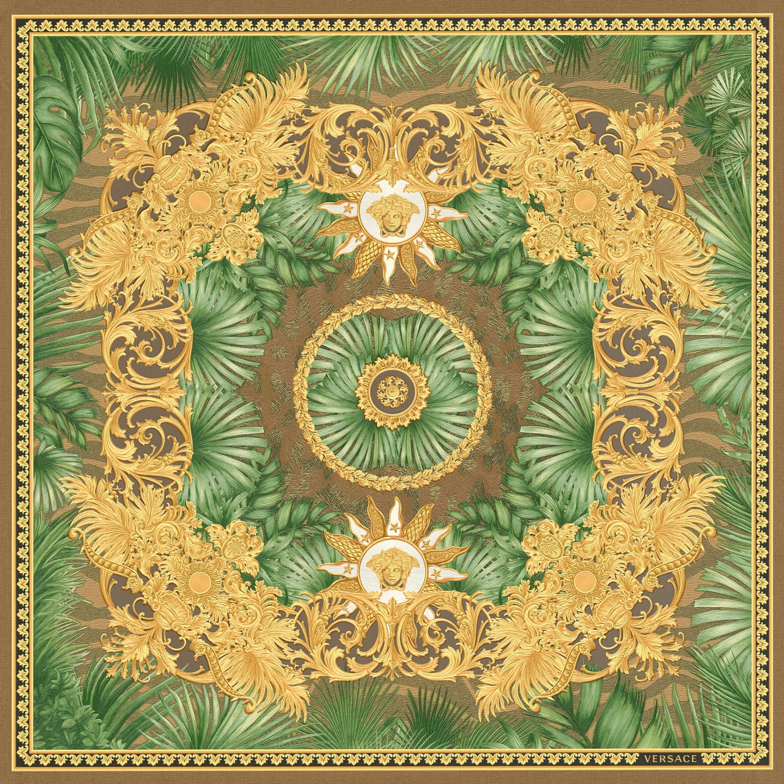         VERSACE wallpaper Exotic jungle motif - Brown, Green, Metallic
    