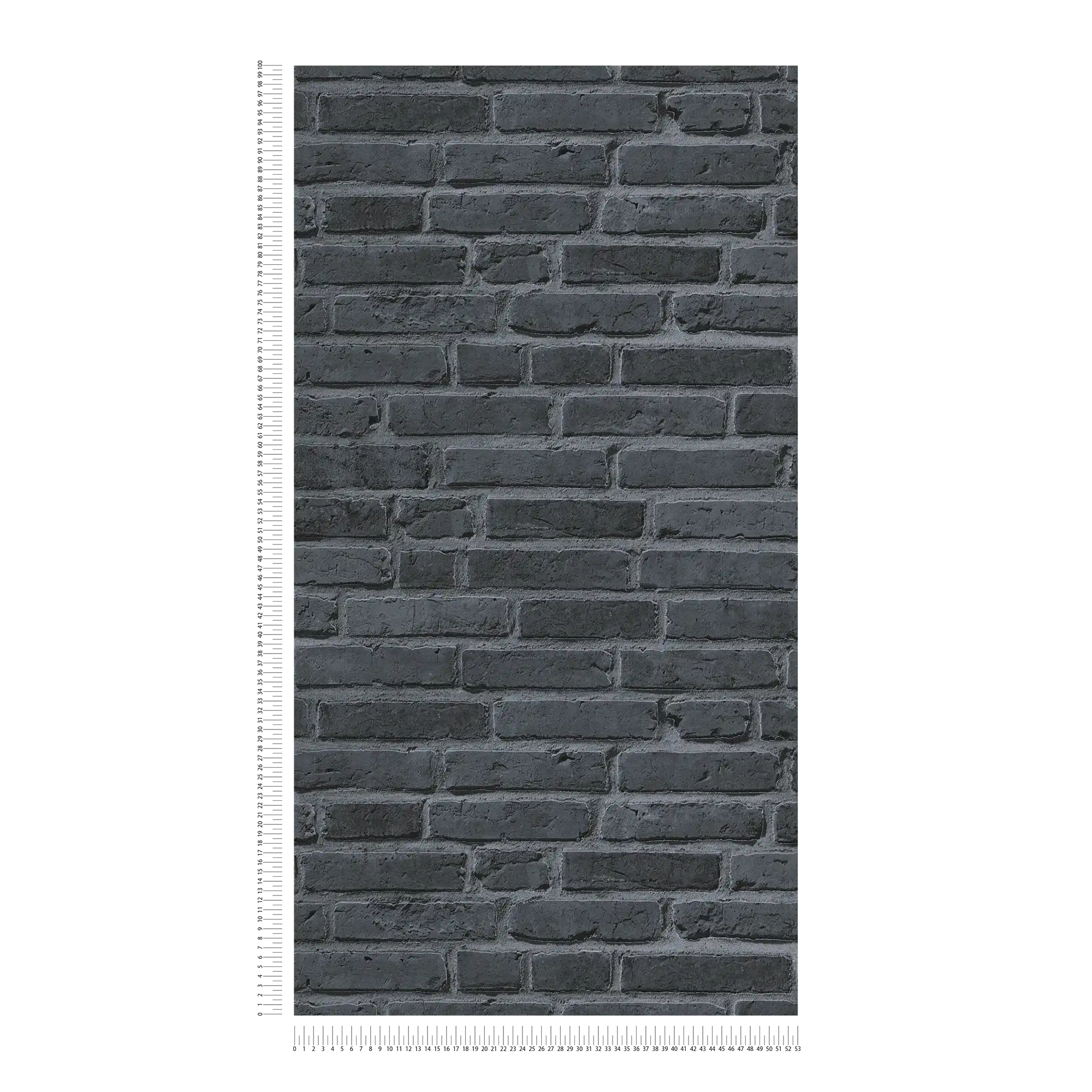             Carta da parati effetto pietra con mattoncini neri - nero, grigio
        
