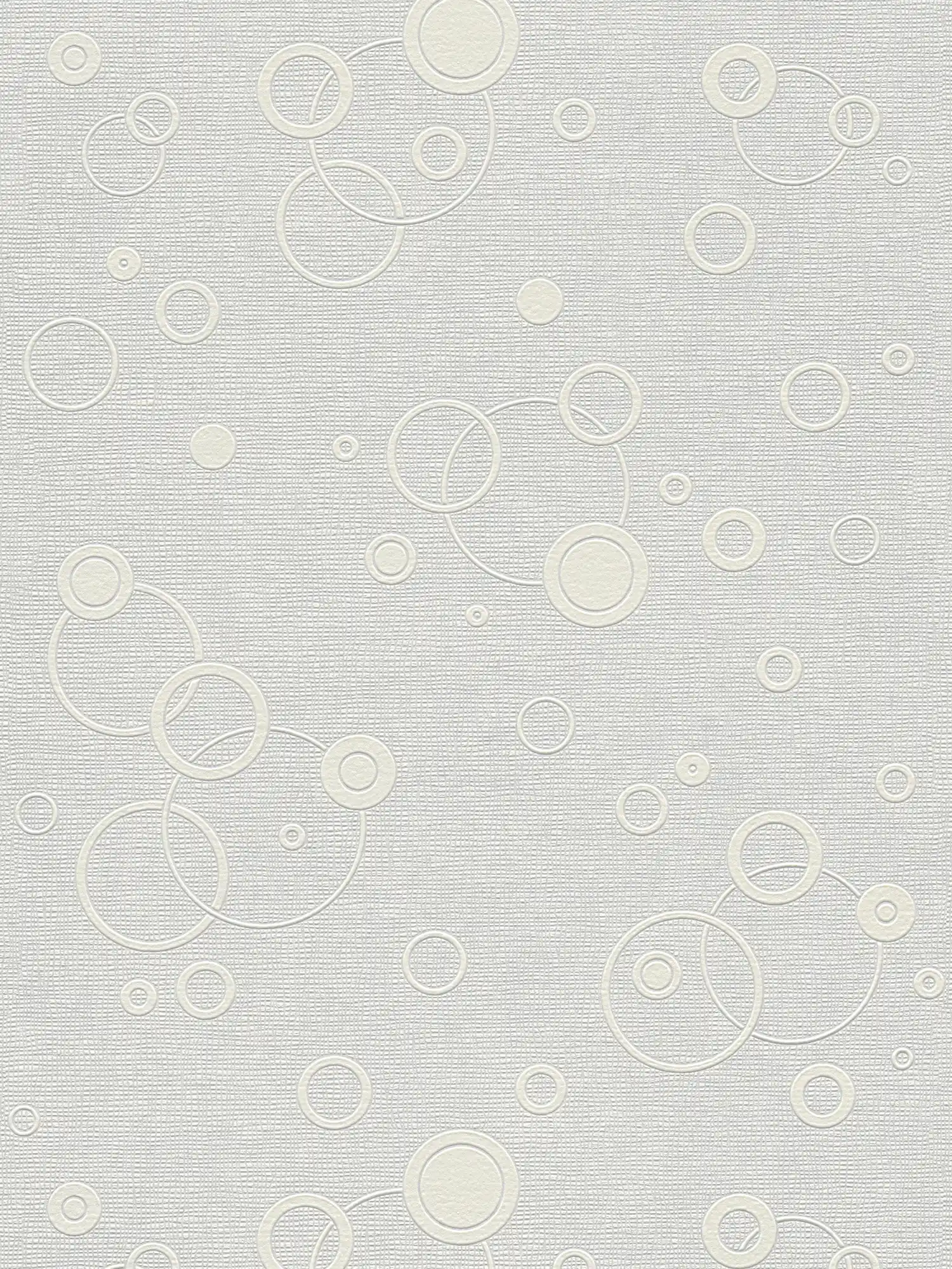 Retro wallpaper 70s circle pattern paintable - white
