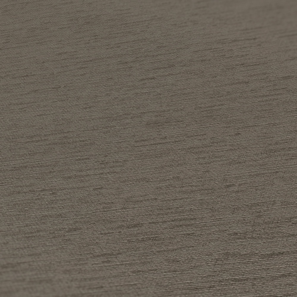             Plain wallpaper in fabric look with light structure, matt - brown
        