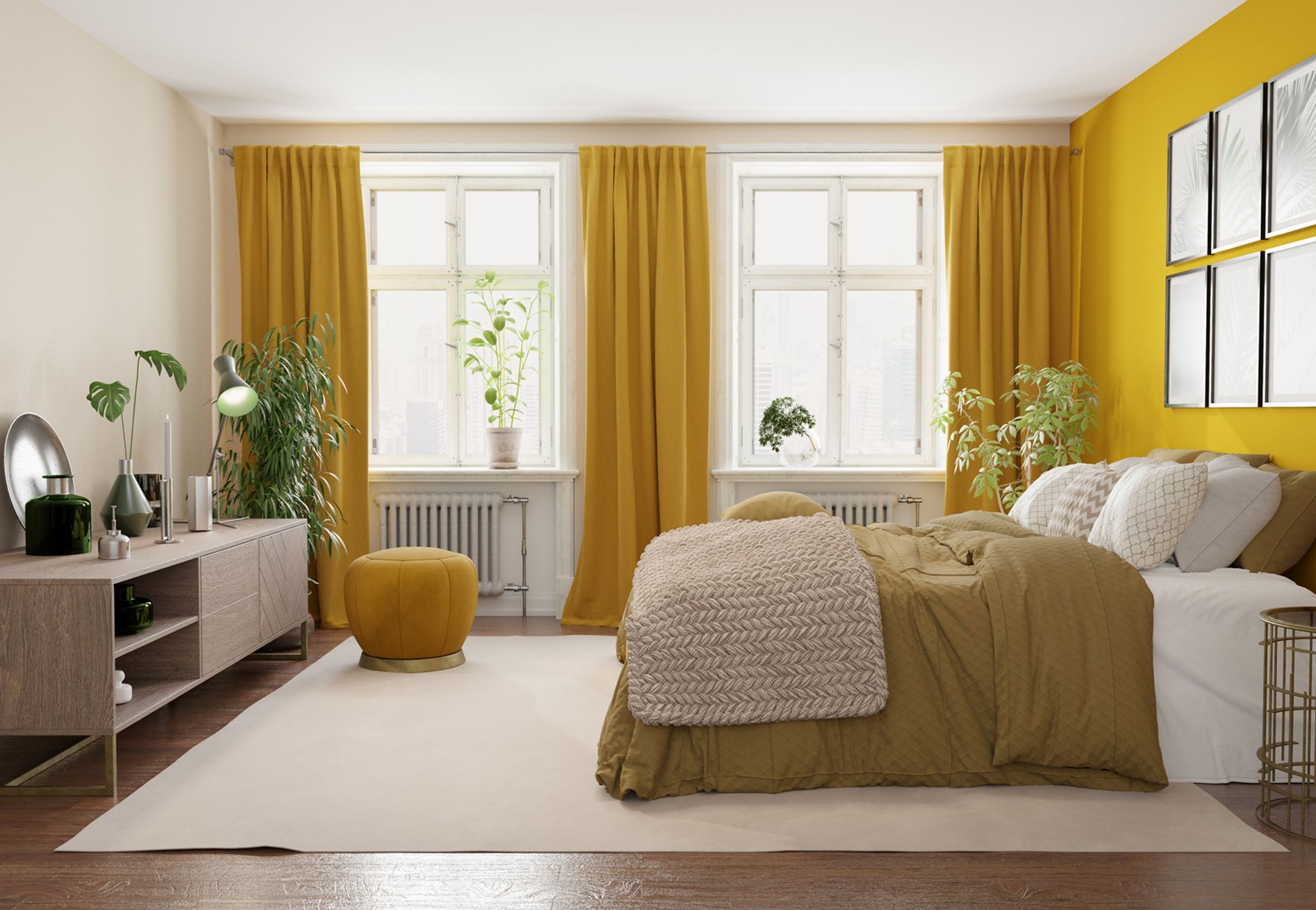 Yellow curtains