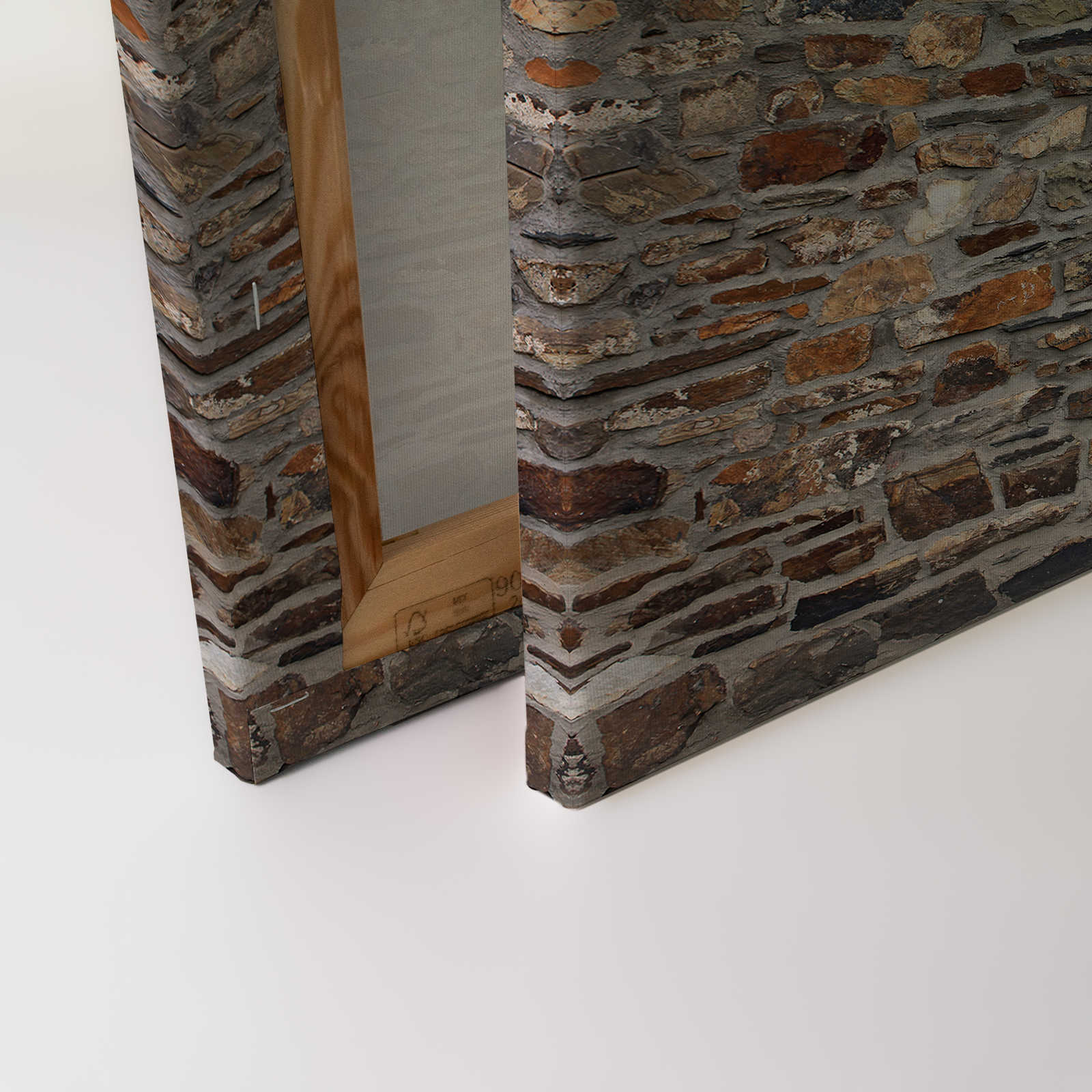             Tableau toile 3D Mur de vieilles briques & aspect pierre rustique - 1,20 m x 0,80 m
        