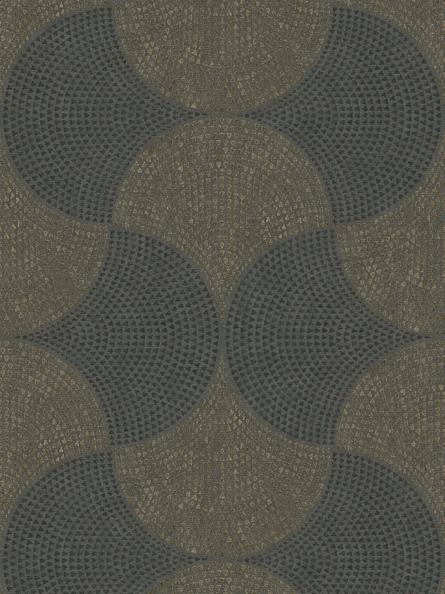 Wallpaper mosaic pattern with metallic effect & used look - grey, metallic
