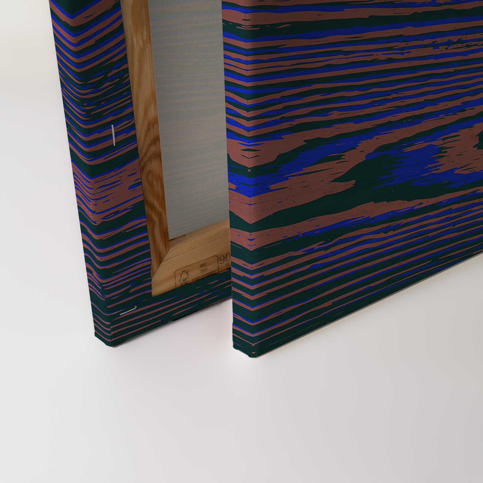             Kontiki 3 - Canvas painting Neon Wood Grain, Purple & Black - 0.90 m x 0.60 m
        